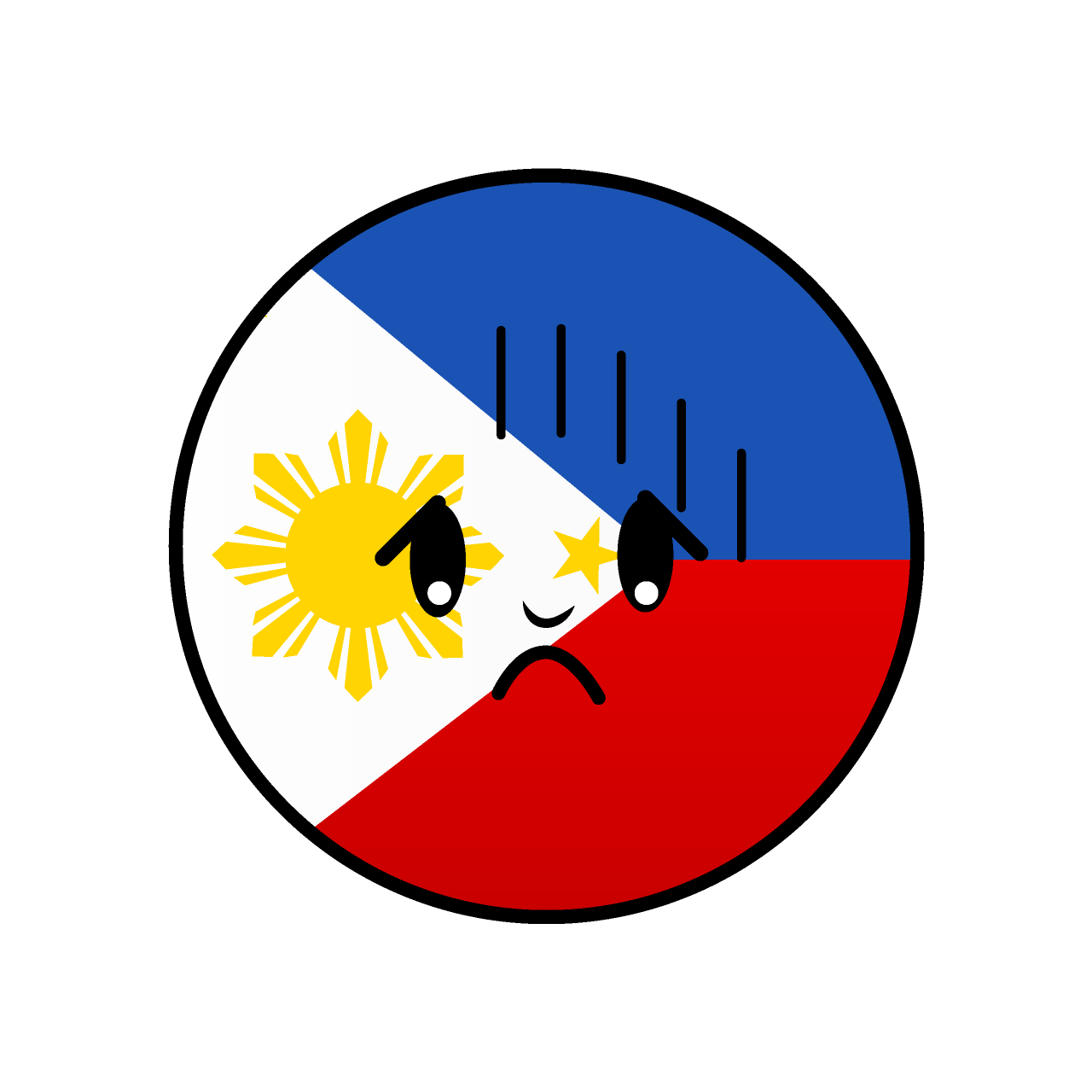 Bowing Philippine Flag (Round)