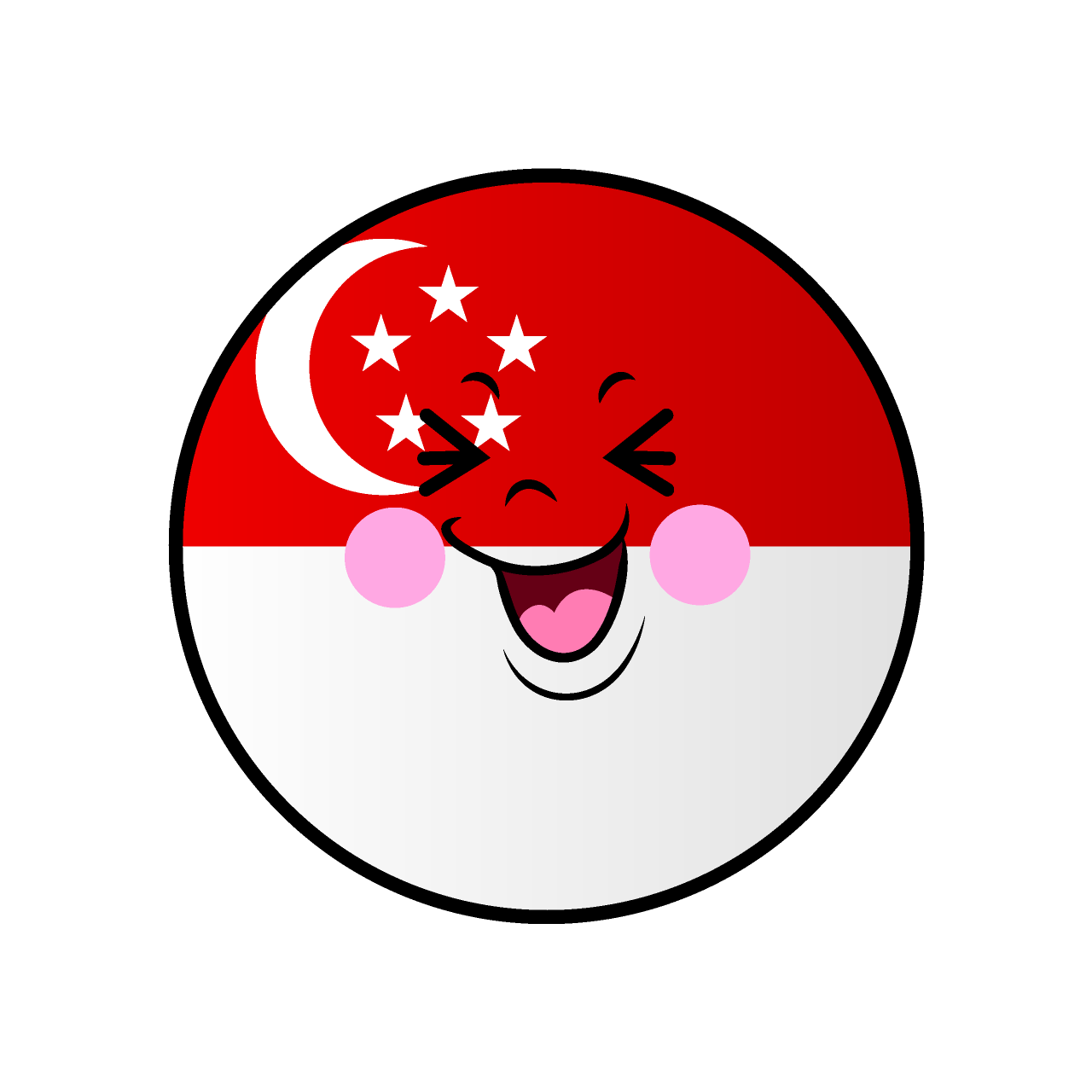 Laughing Singaporean Flag (Round)