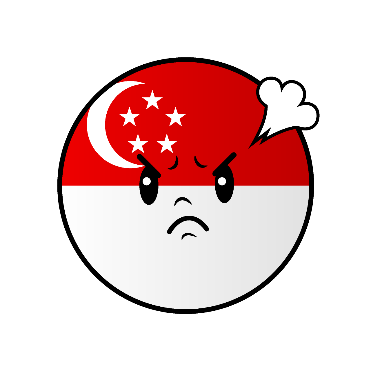 Angry Singaporean Flag (Round)