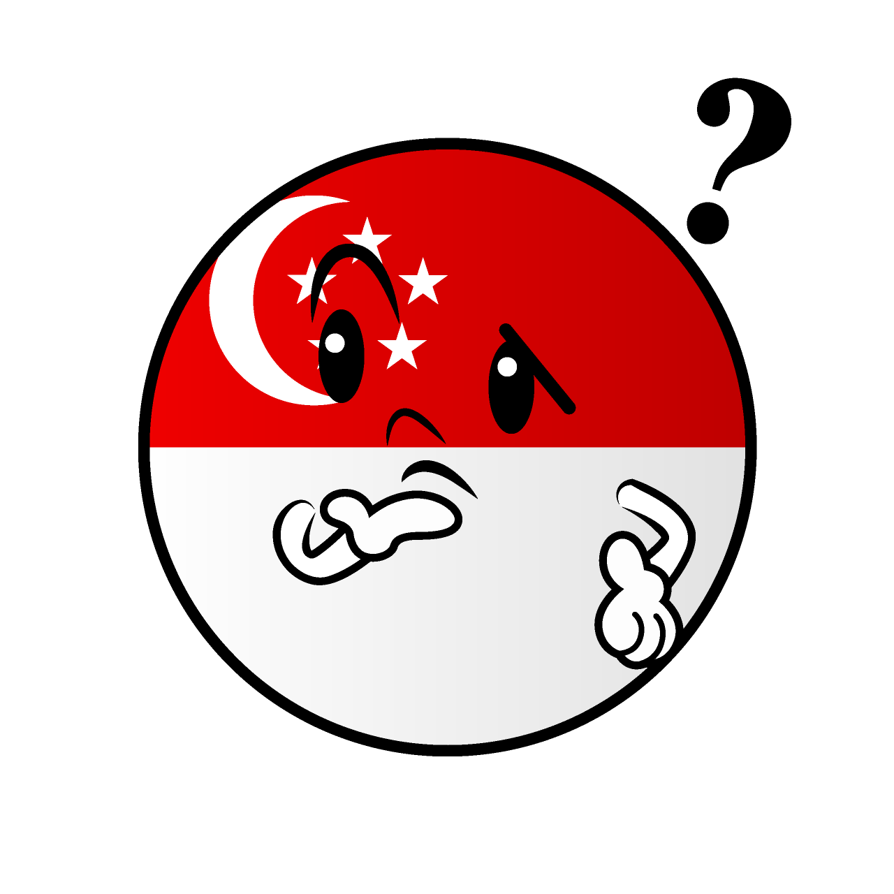 考えるシンガポール国旗（丸型）