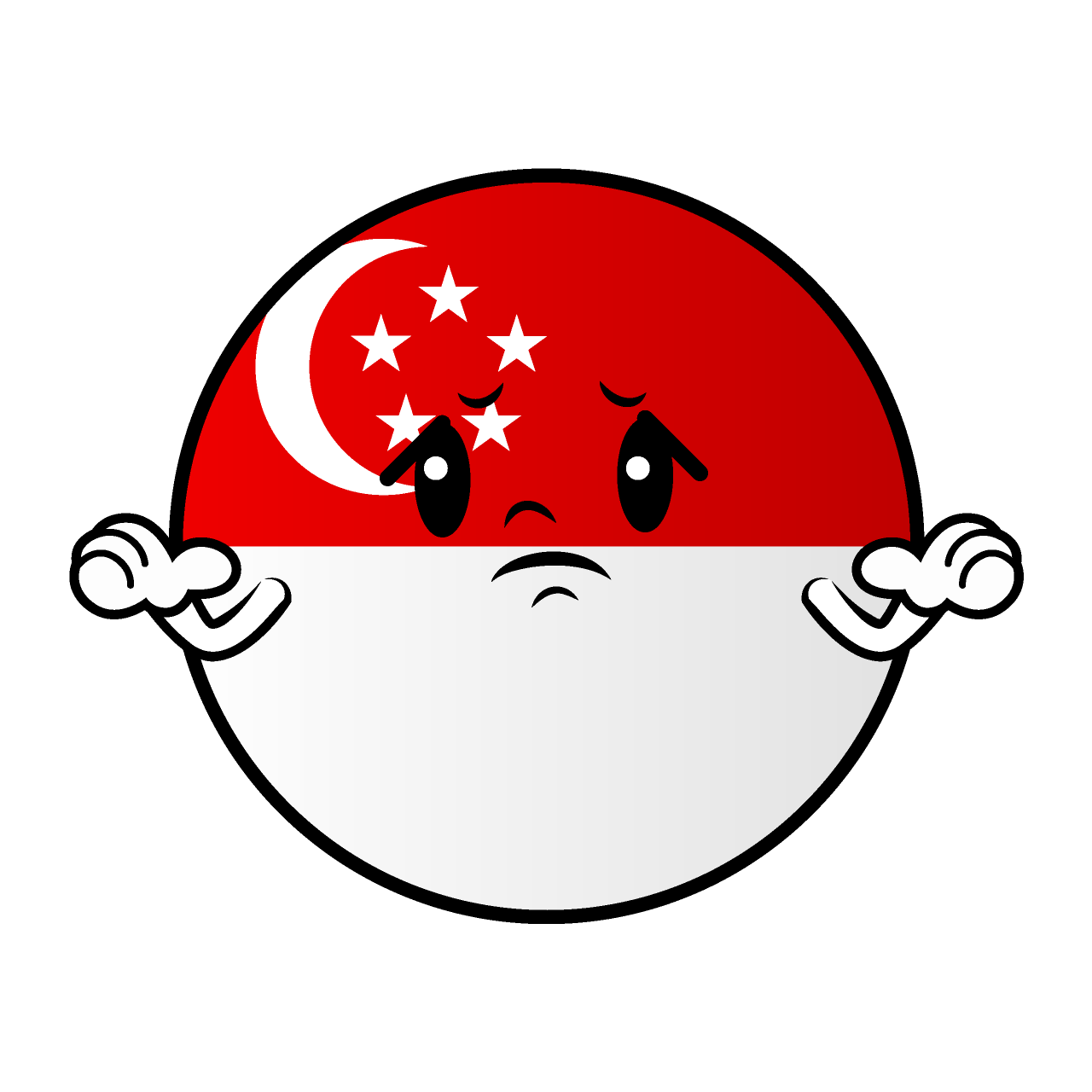 困るシンガポール国旗（丸型）