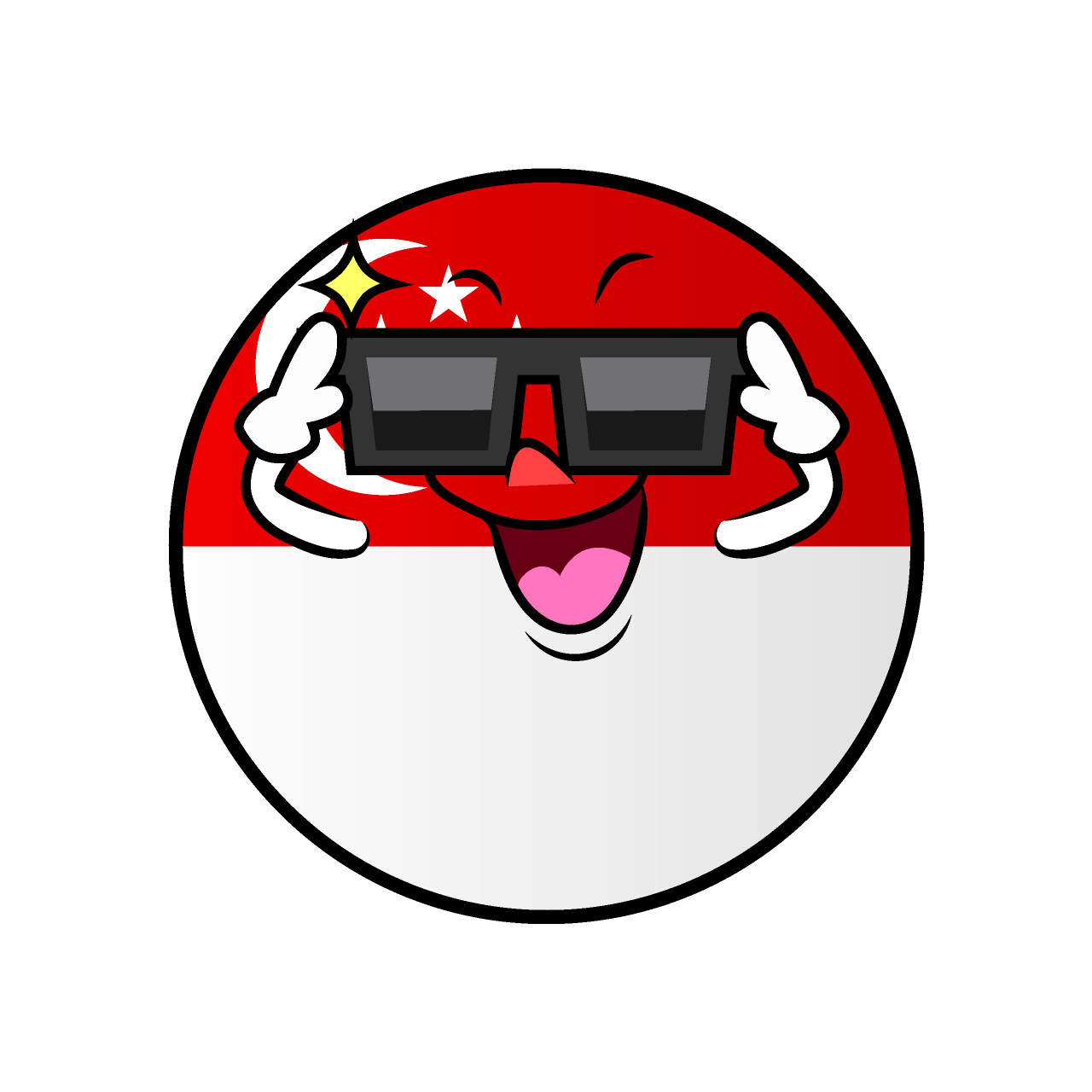 Sunglasses Singaporean Flag (Round)