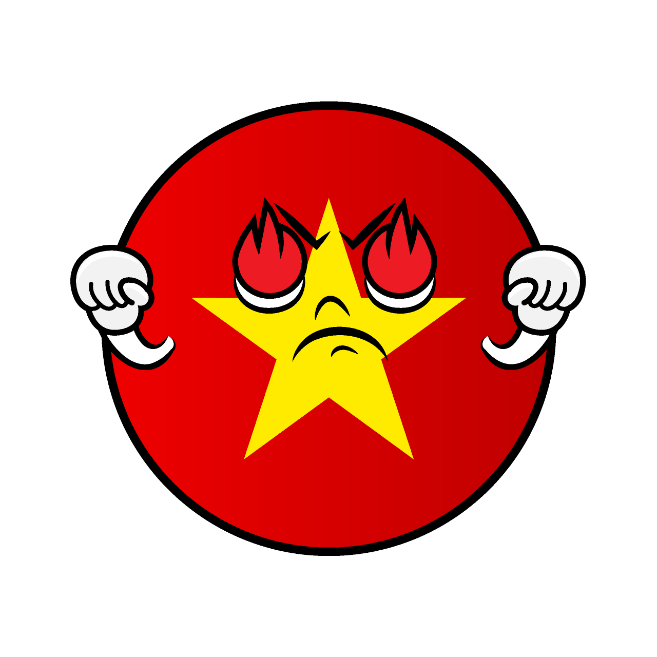 熱意のベトナム国旗（丸型）