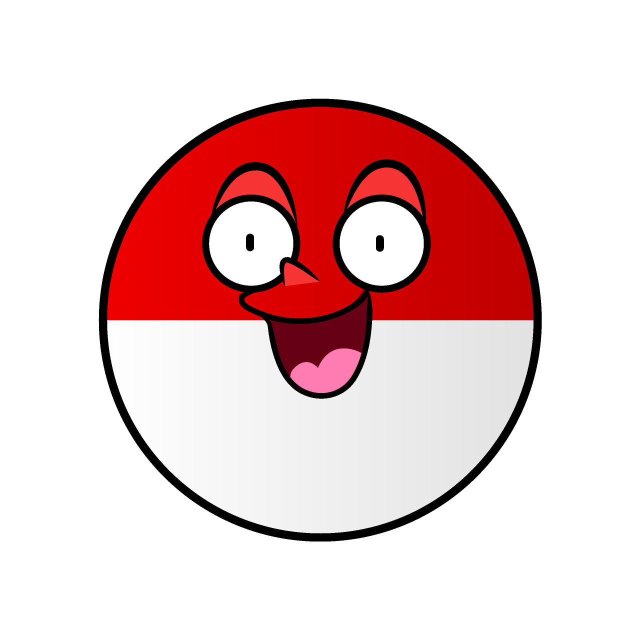 Surprised Indonesian Flag (Round)