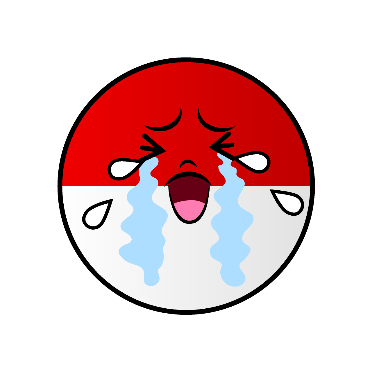 Crying Indonesian Flag (Round)