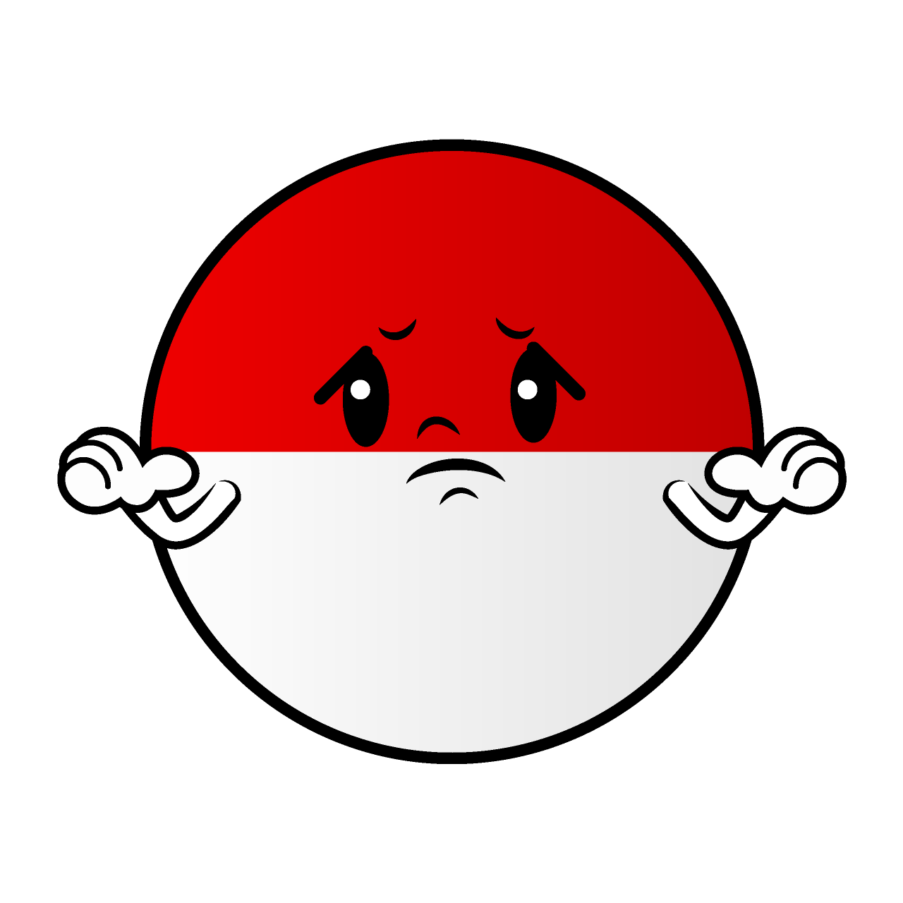 Troubled Indonesian Flag (Round)