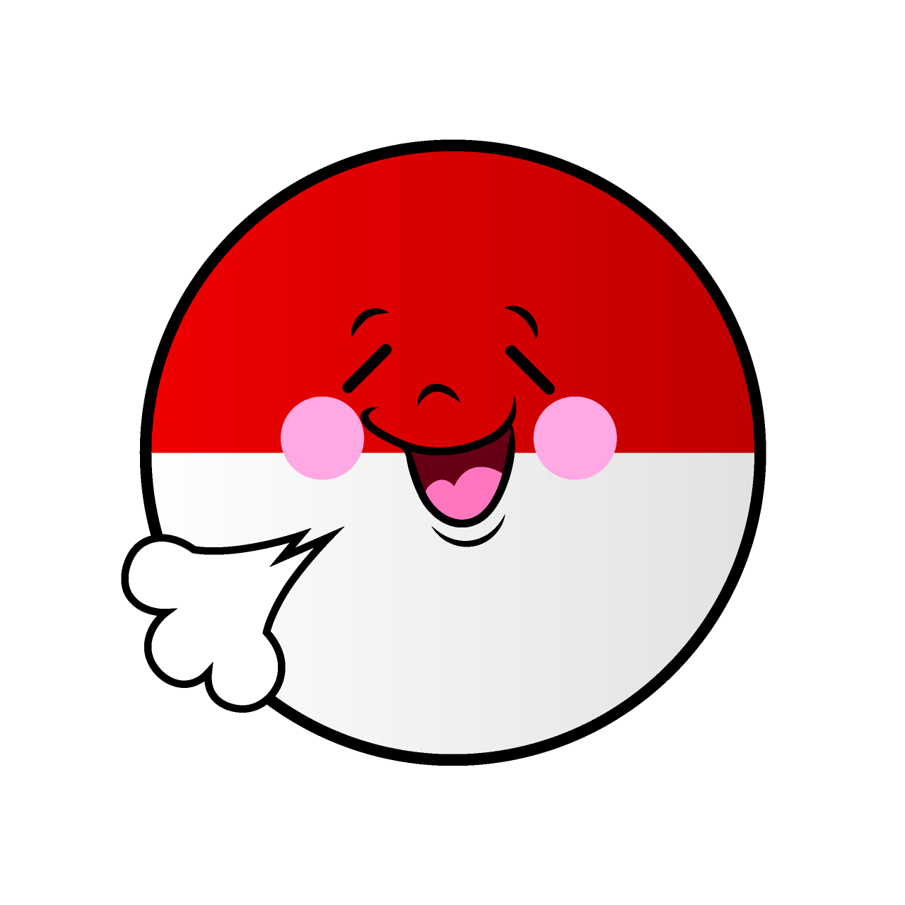Relieved Indonesian Flag (Round)