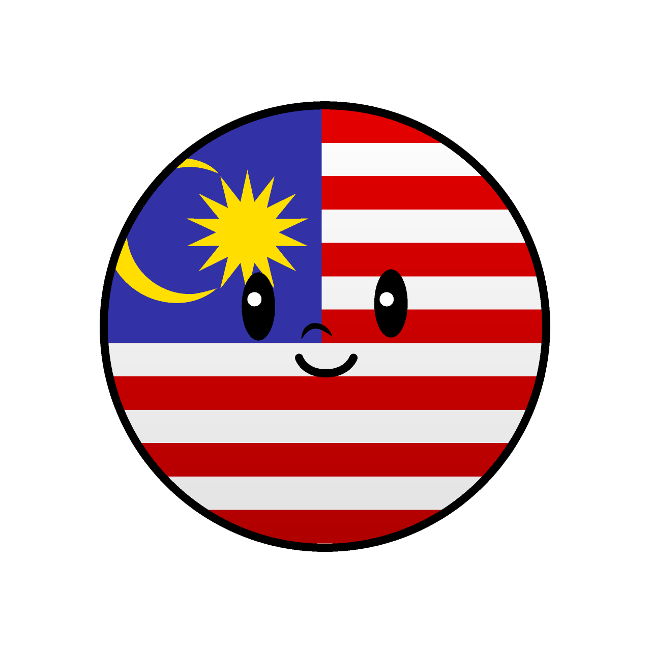 Malaysian Flag (Round)