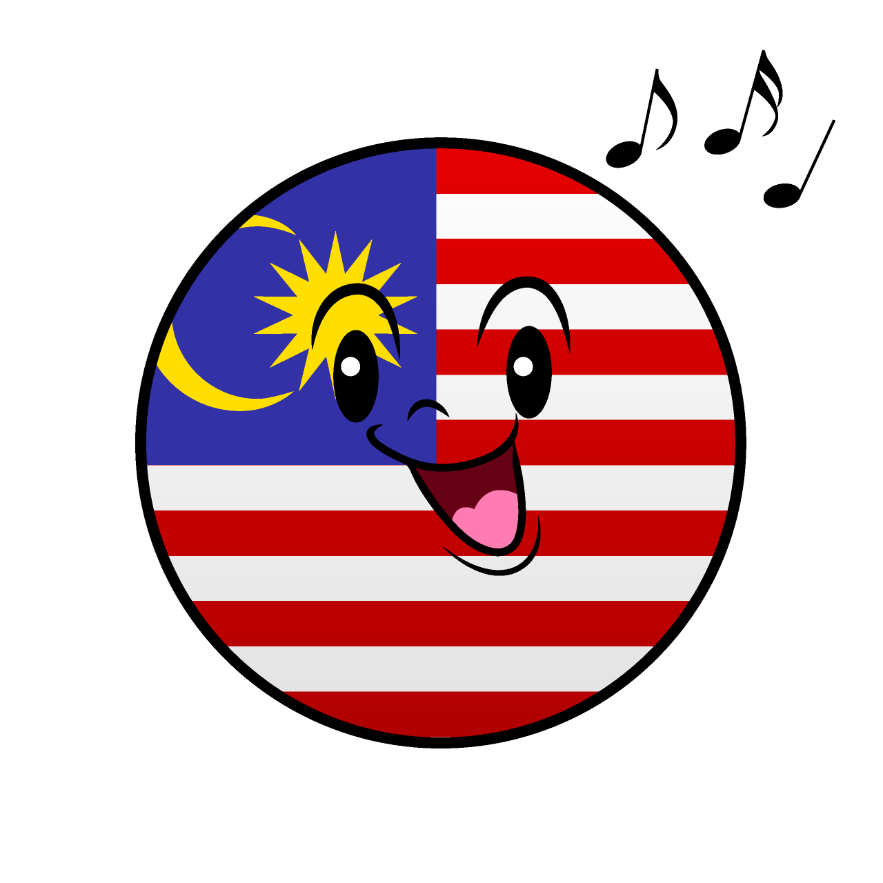 歌うマレーシア国旗（丸型）