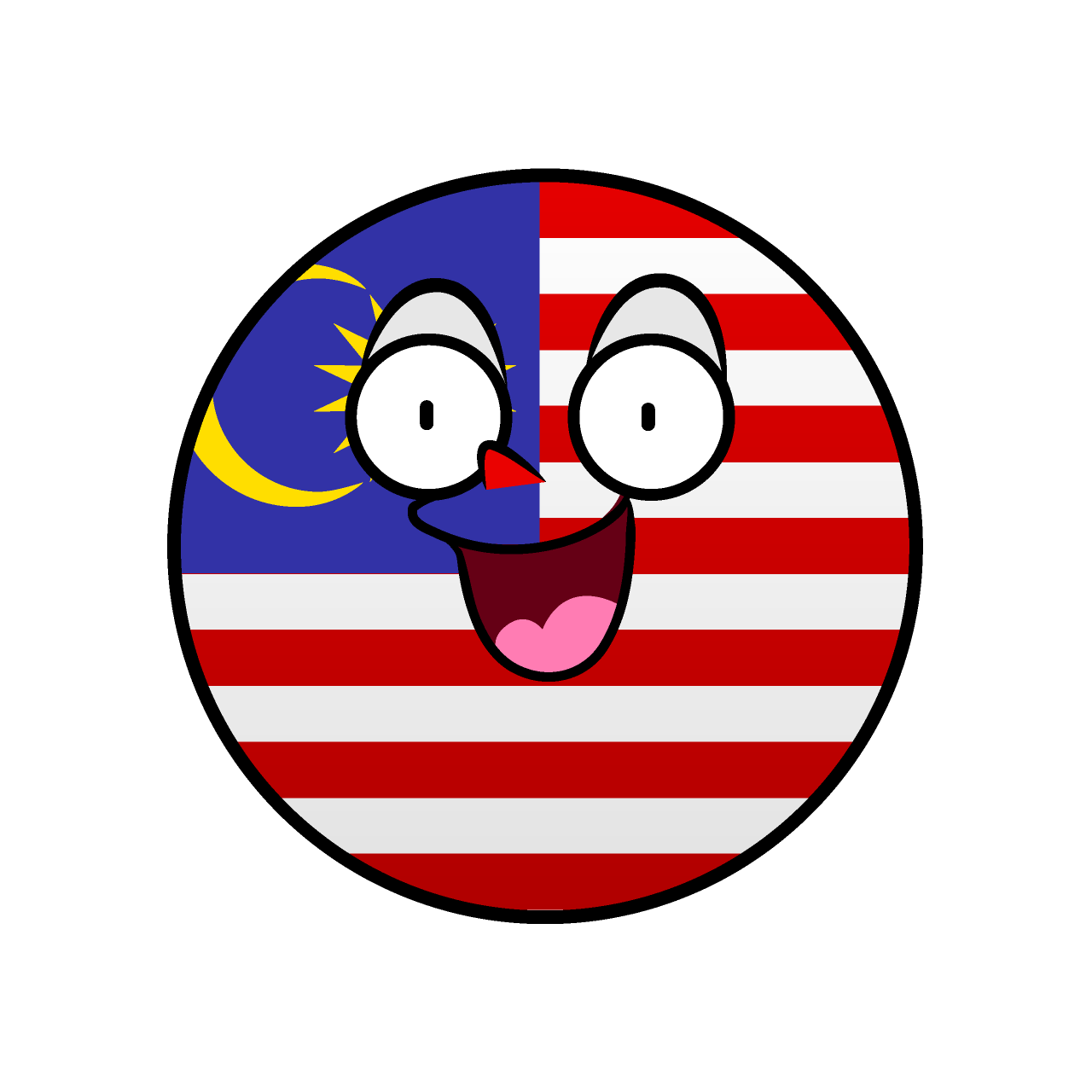 驚くマレーシア国旗（丸型）