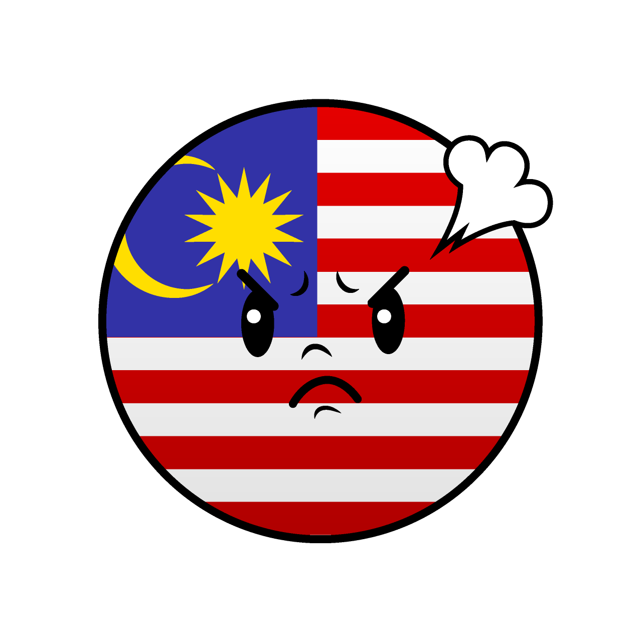 Angry Malaysian Flag (Round)