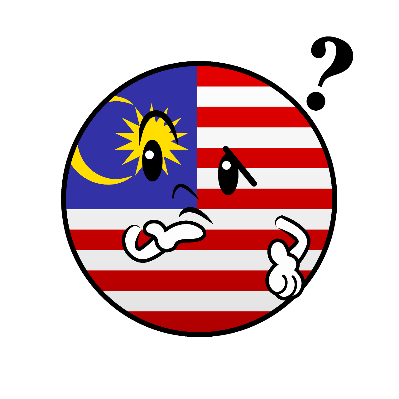 考えるマレーシア国旗（丸型）