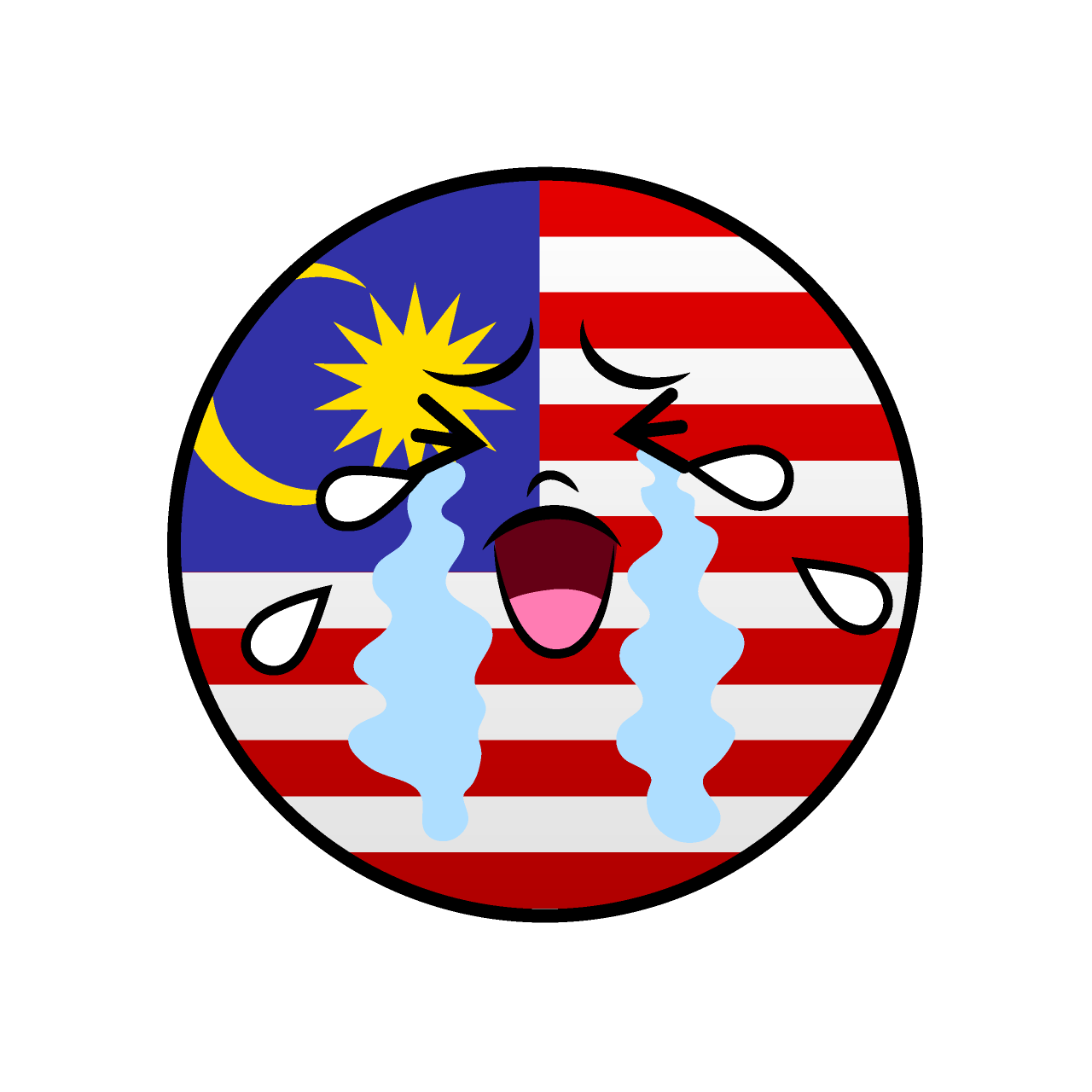 Crying Malaysian Flag (Round)