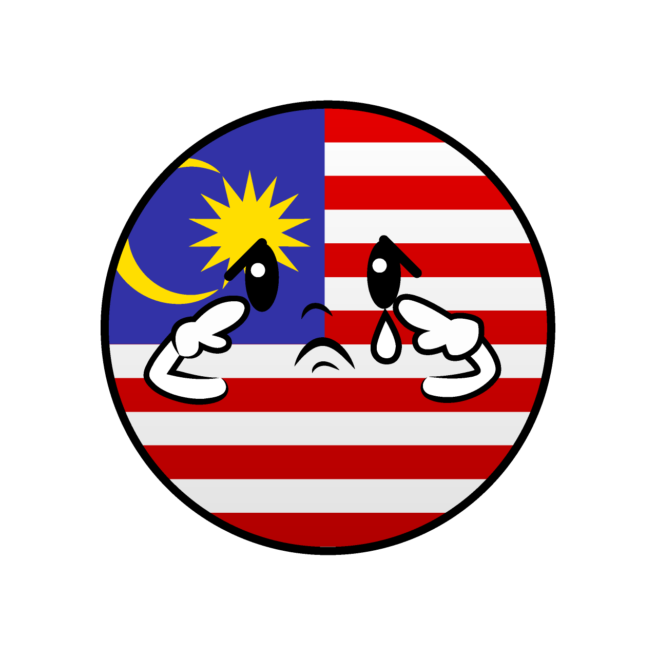 悲しいマレーシア国旗（丸型）