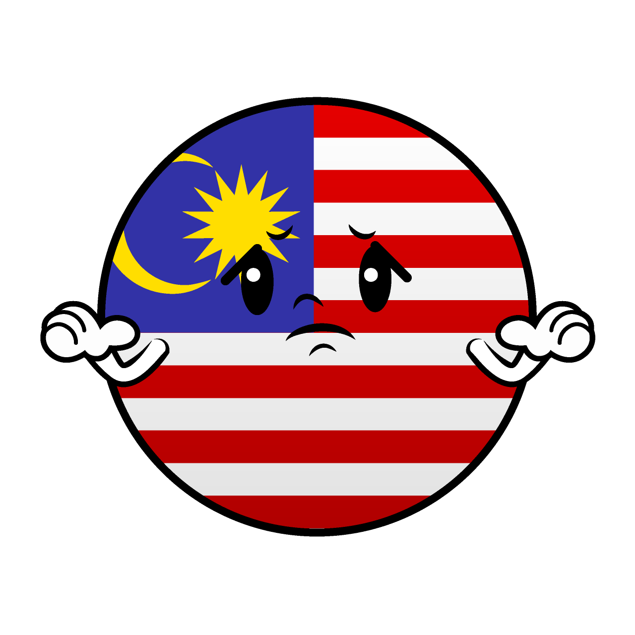 困るマレーシア国旗（丸型）