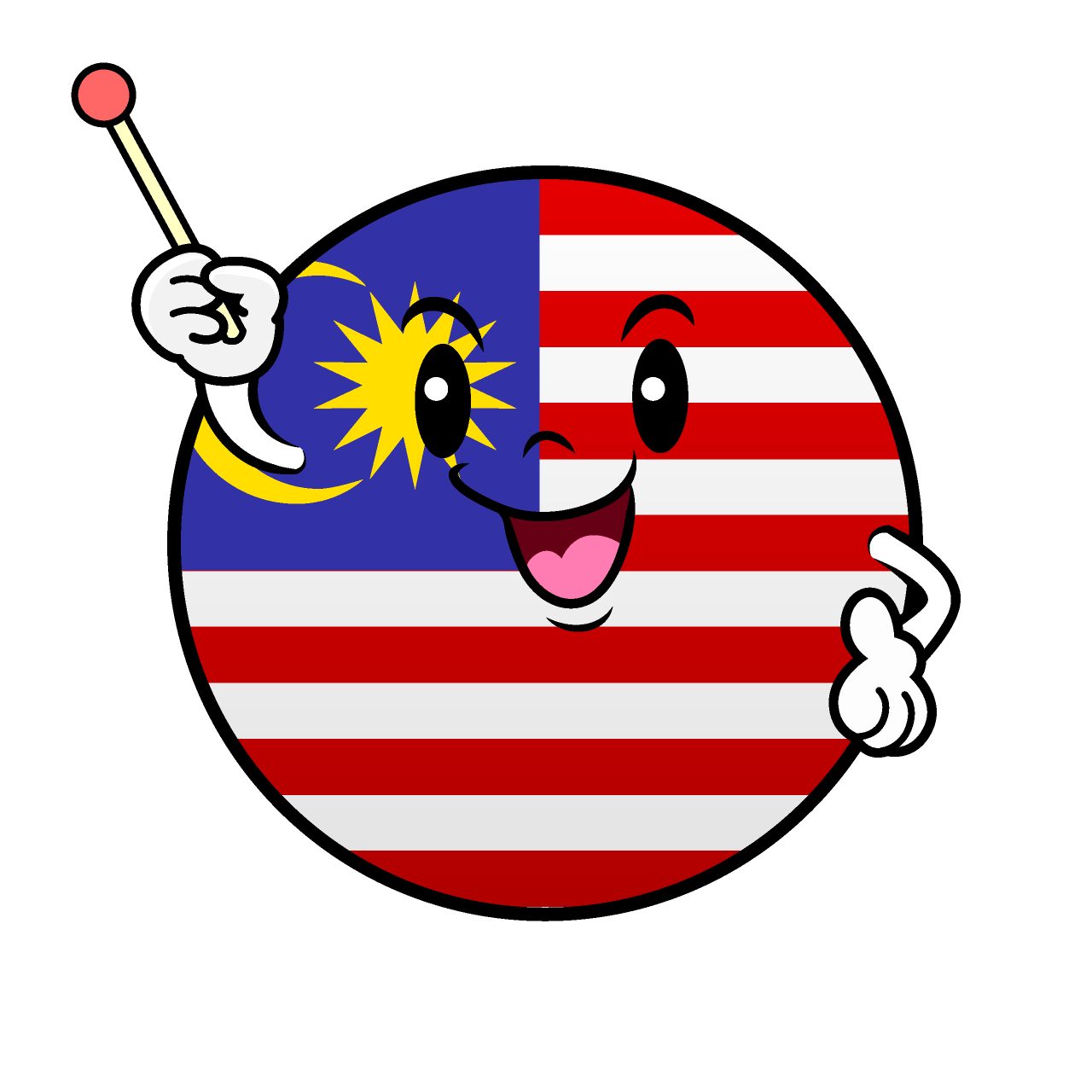 Explaining Malaysian Flag (Round)