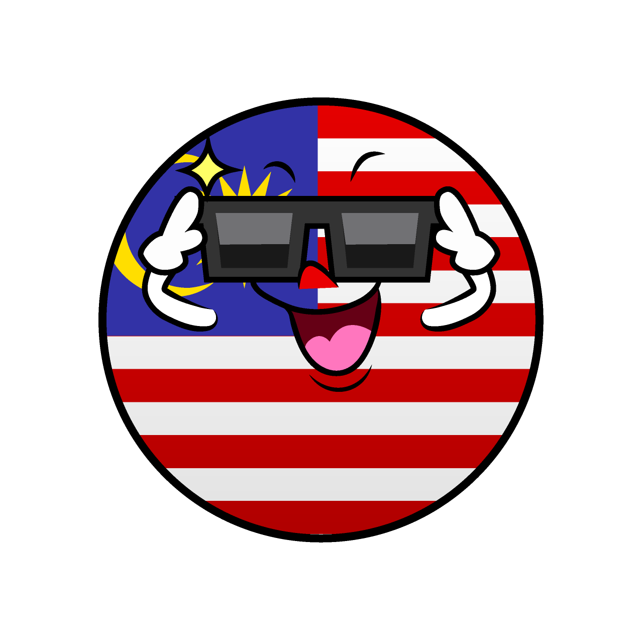 Sunglasses Malaysian Flag (Round)