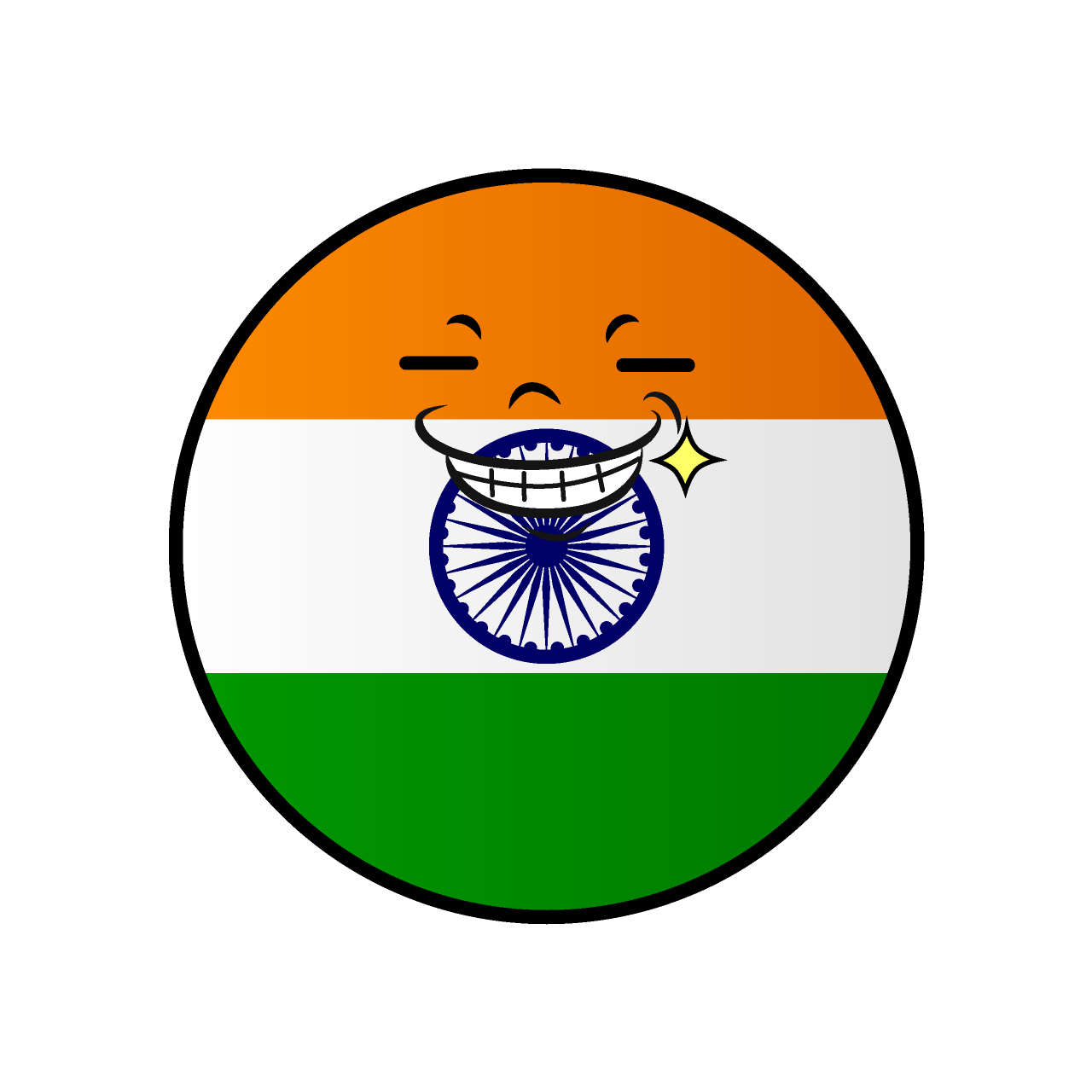 Grinning Indian Flag (Round)