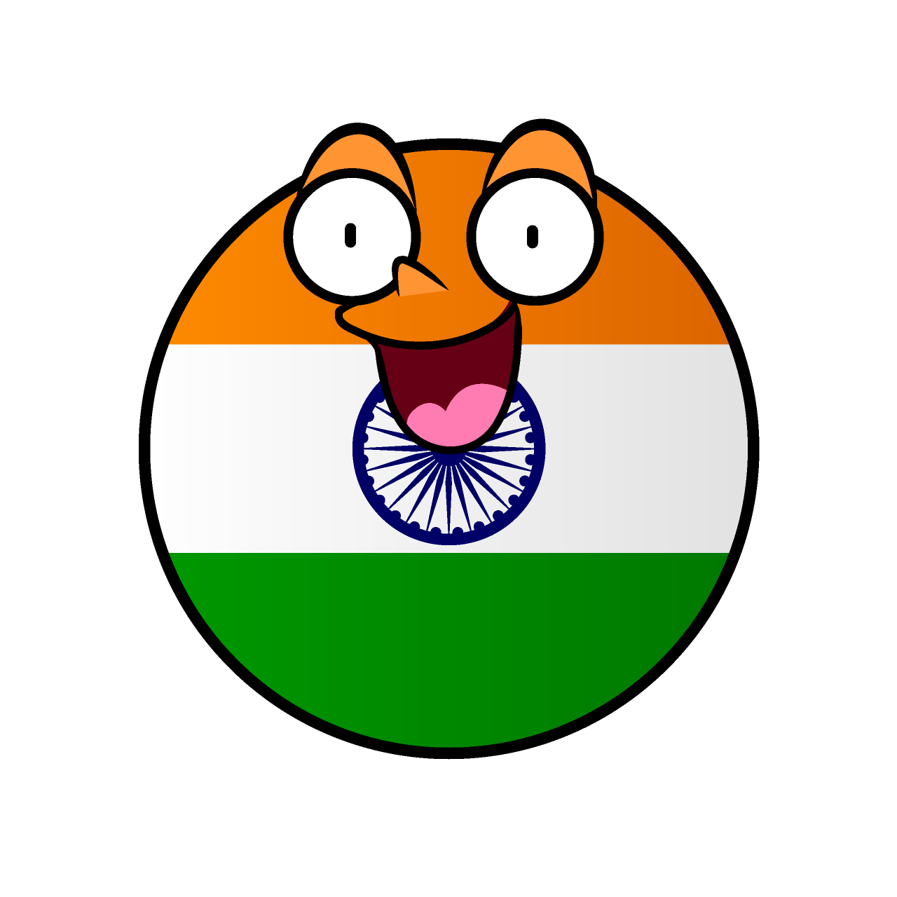 驚くインド国旗（丸型）