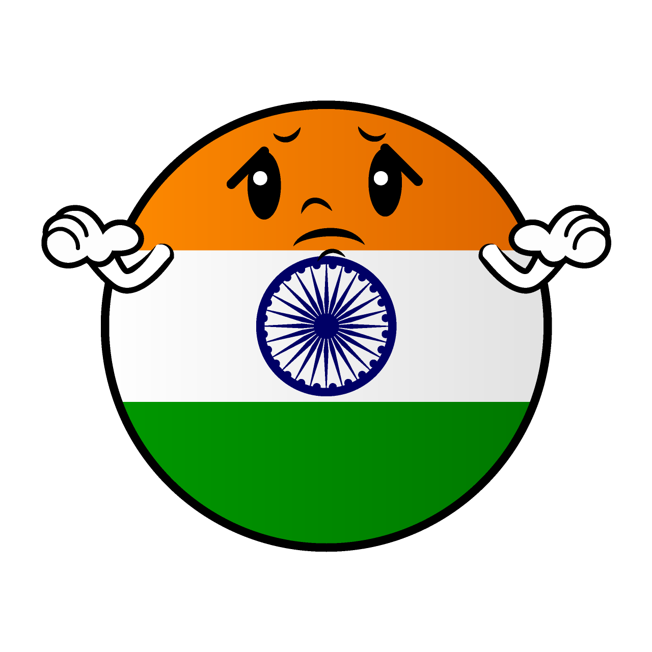Troubled Indian Flag (Round)