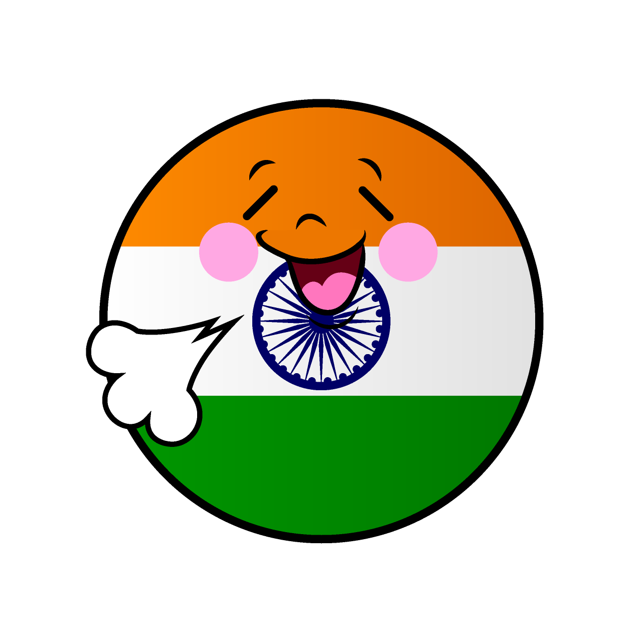 Relieved Indian Flag (Round)