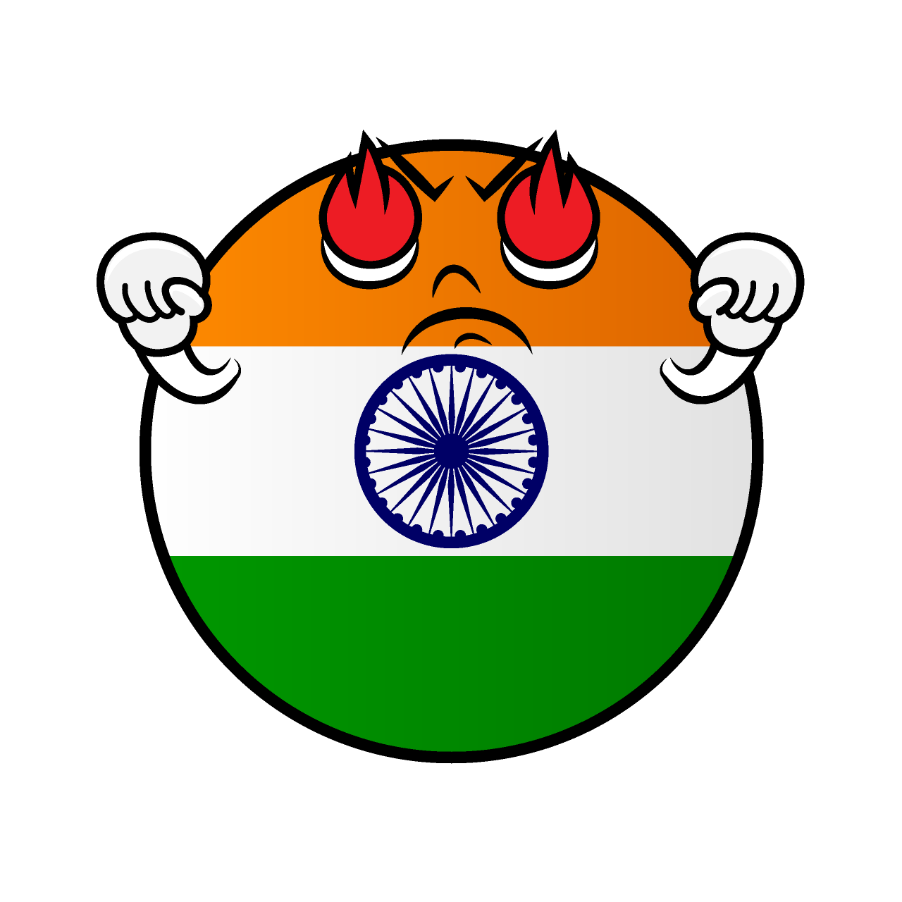 熱意のインド国旗（丸型）