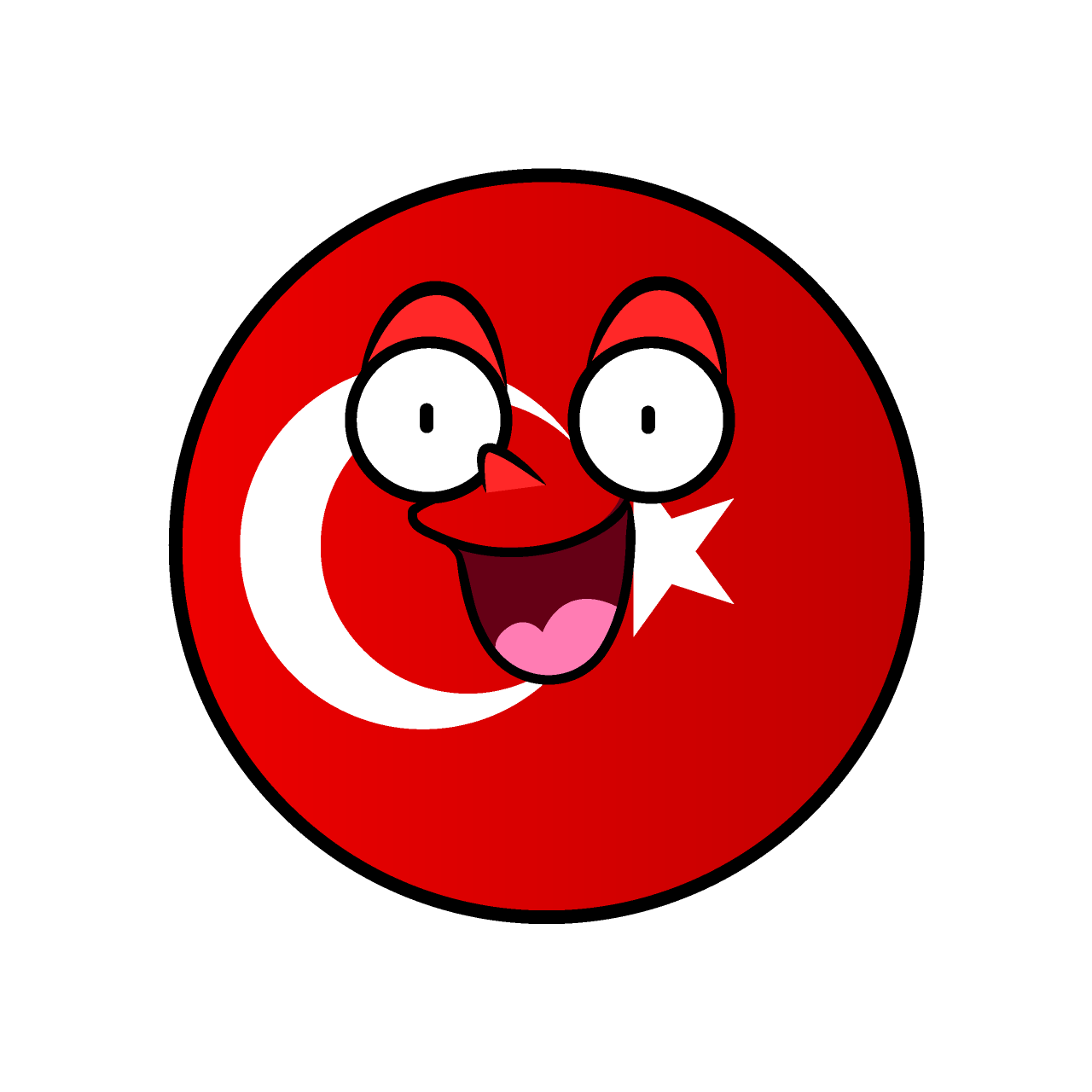 Surprised Turkish Flag (Round)