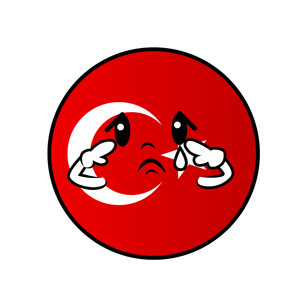 悲しいトルコ国旗（丸型）