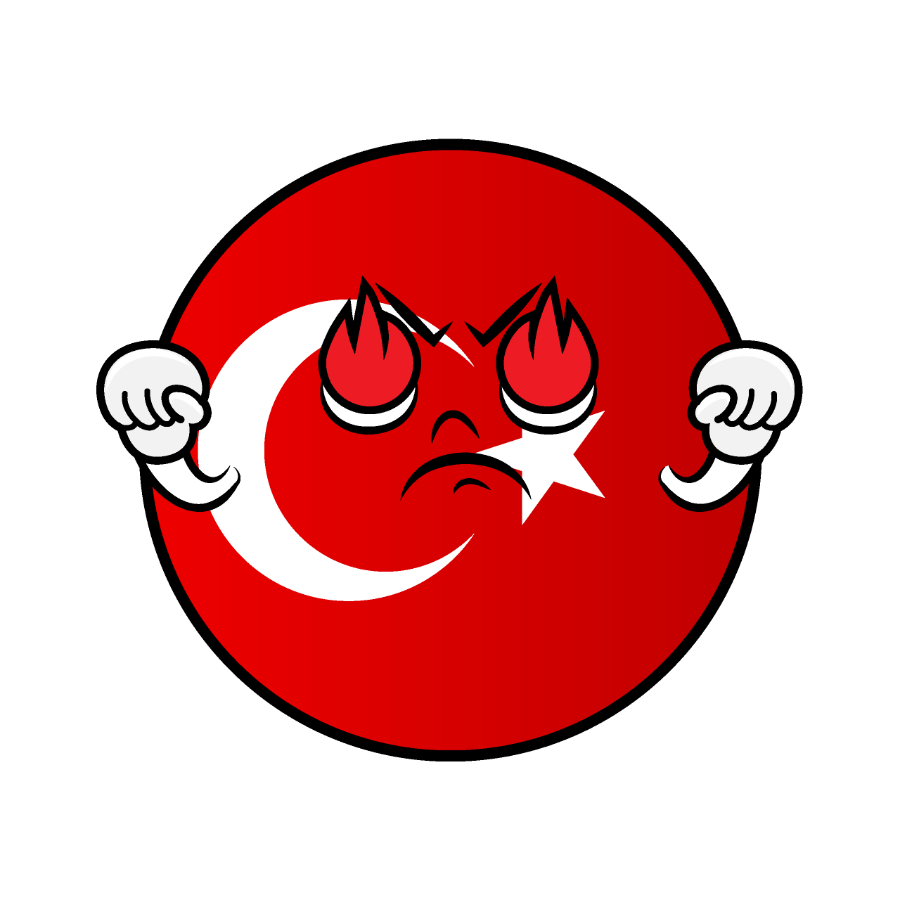 Passionate Turkish Flag (Round)