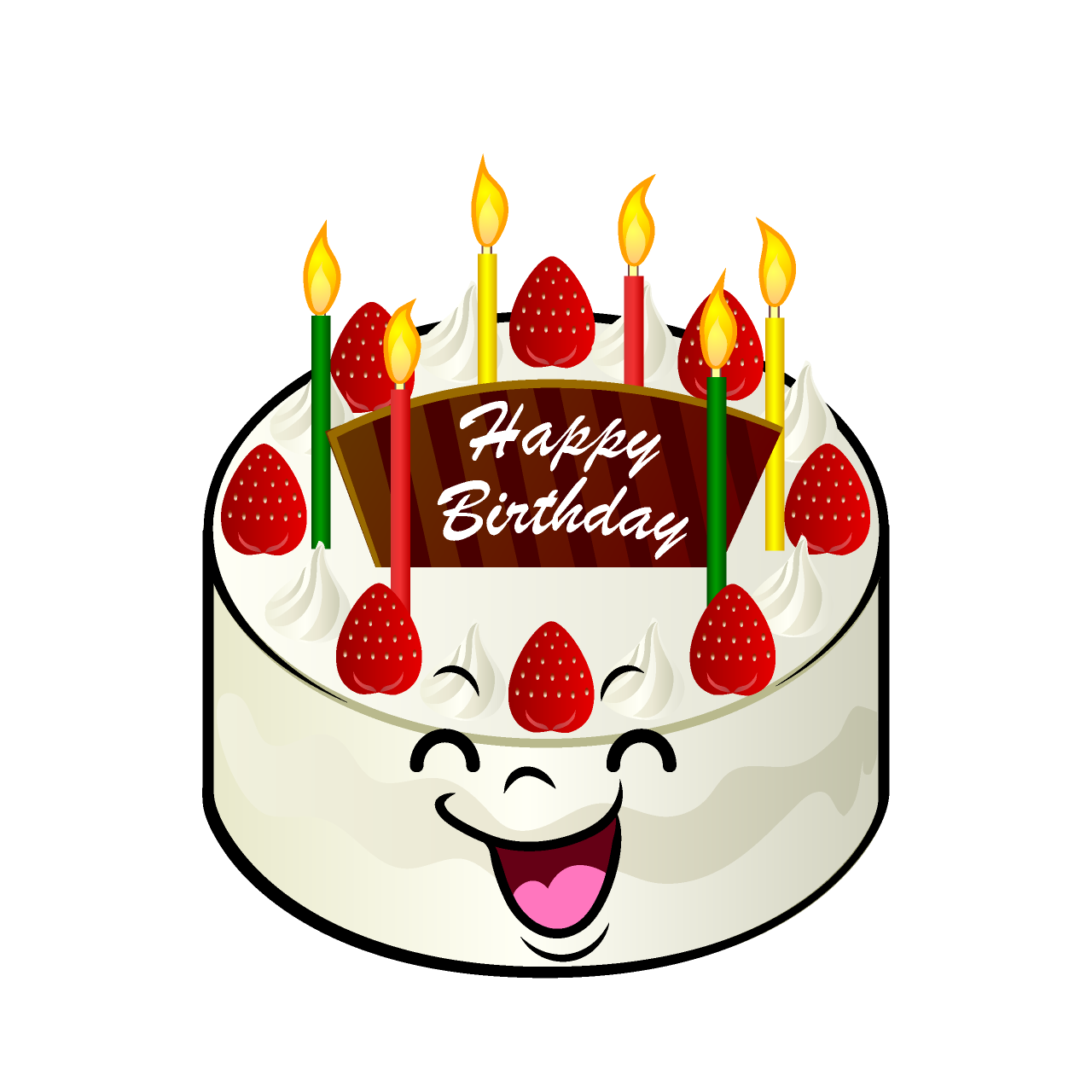 笑顔の誕生日ケーキ