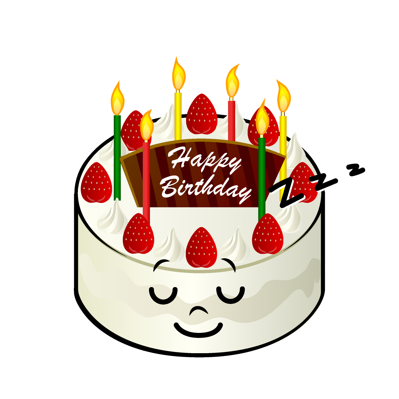 寝る誕生日ケーキ