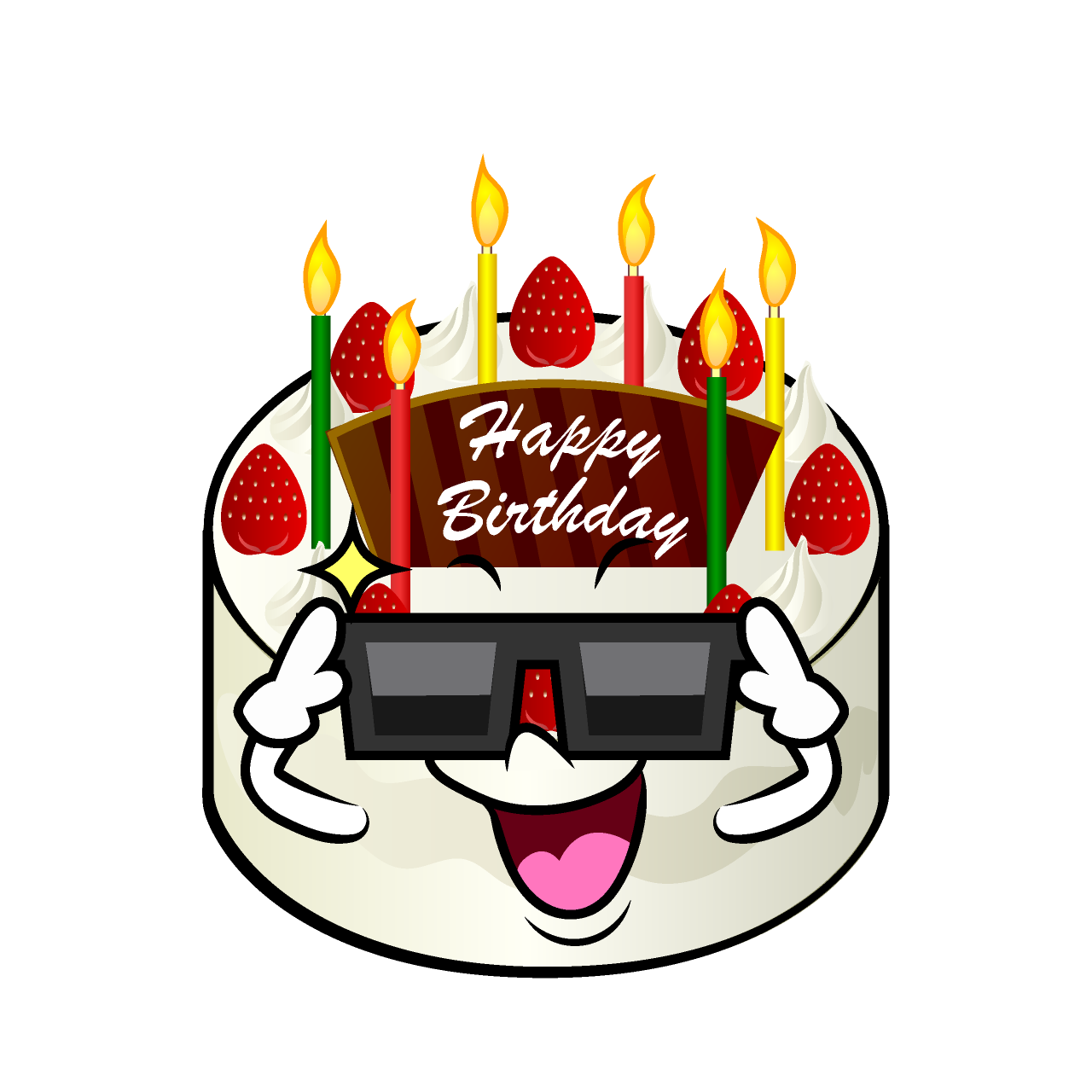 サングラスの誕生日ケーキ