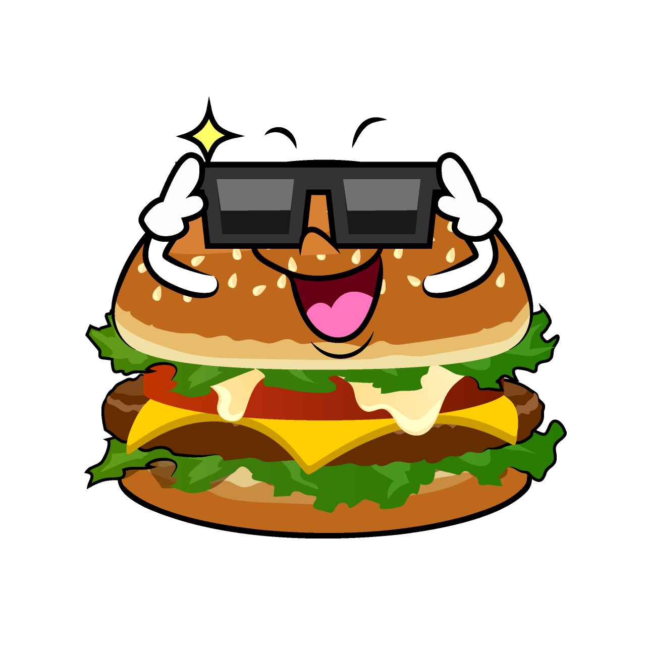 サングラスのハンバーガー