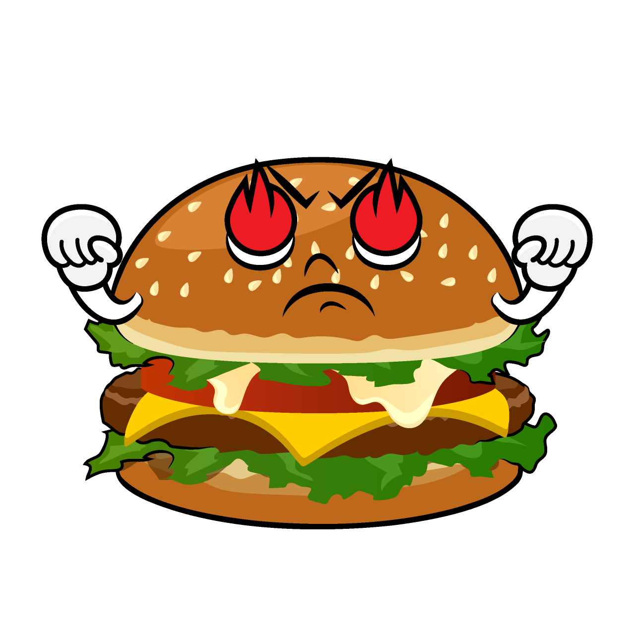 燃えるハンバーガー