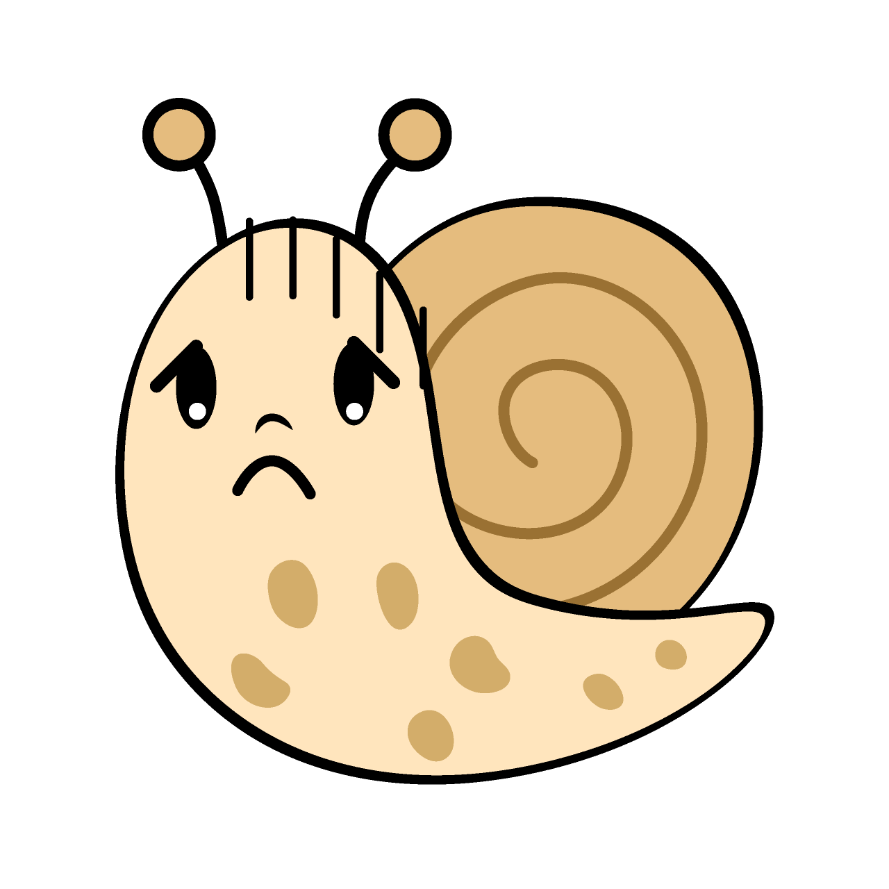 落ち込むカタツムリ