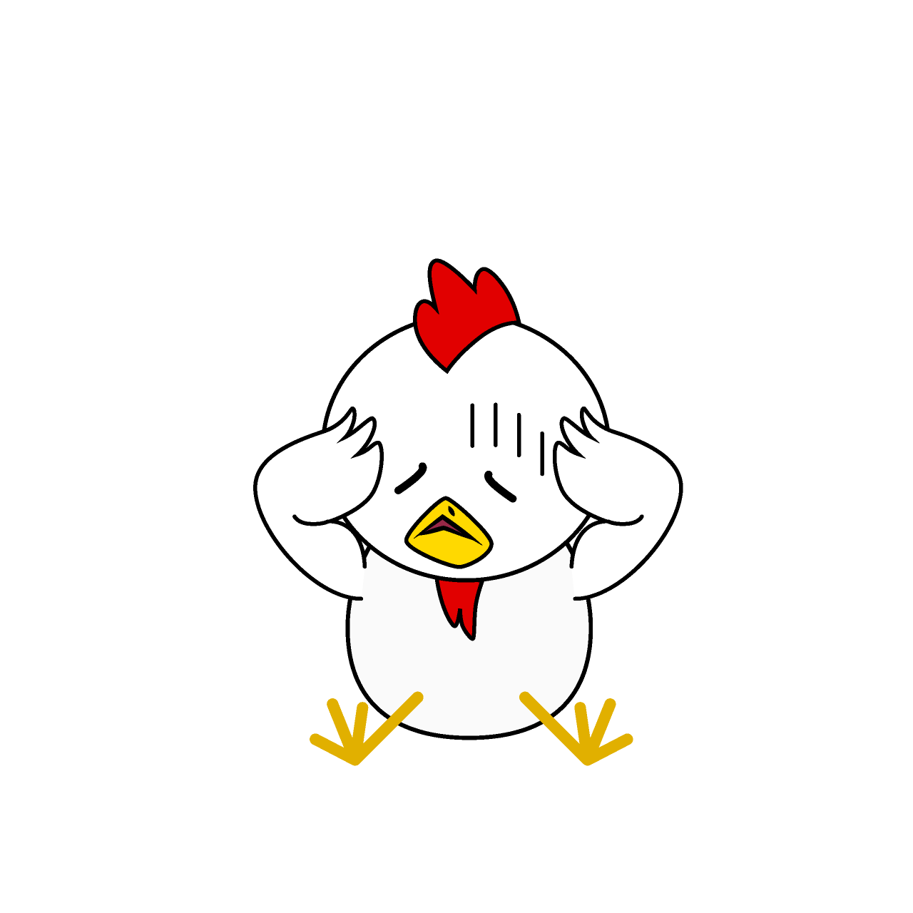 落ち込むニワトリ