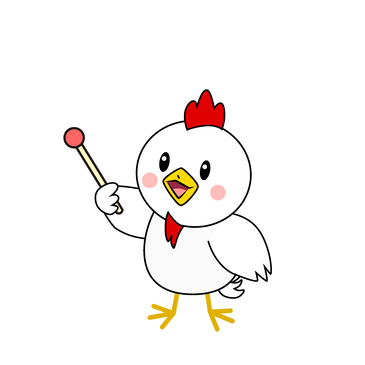 説明するニワトリ