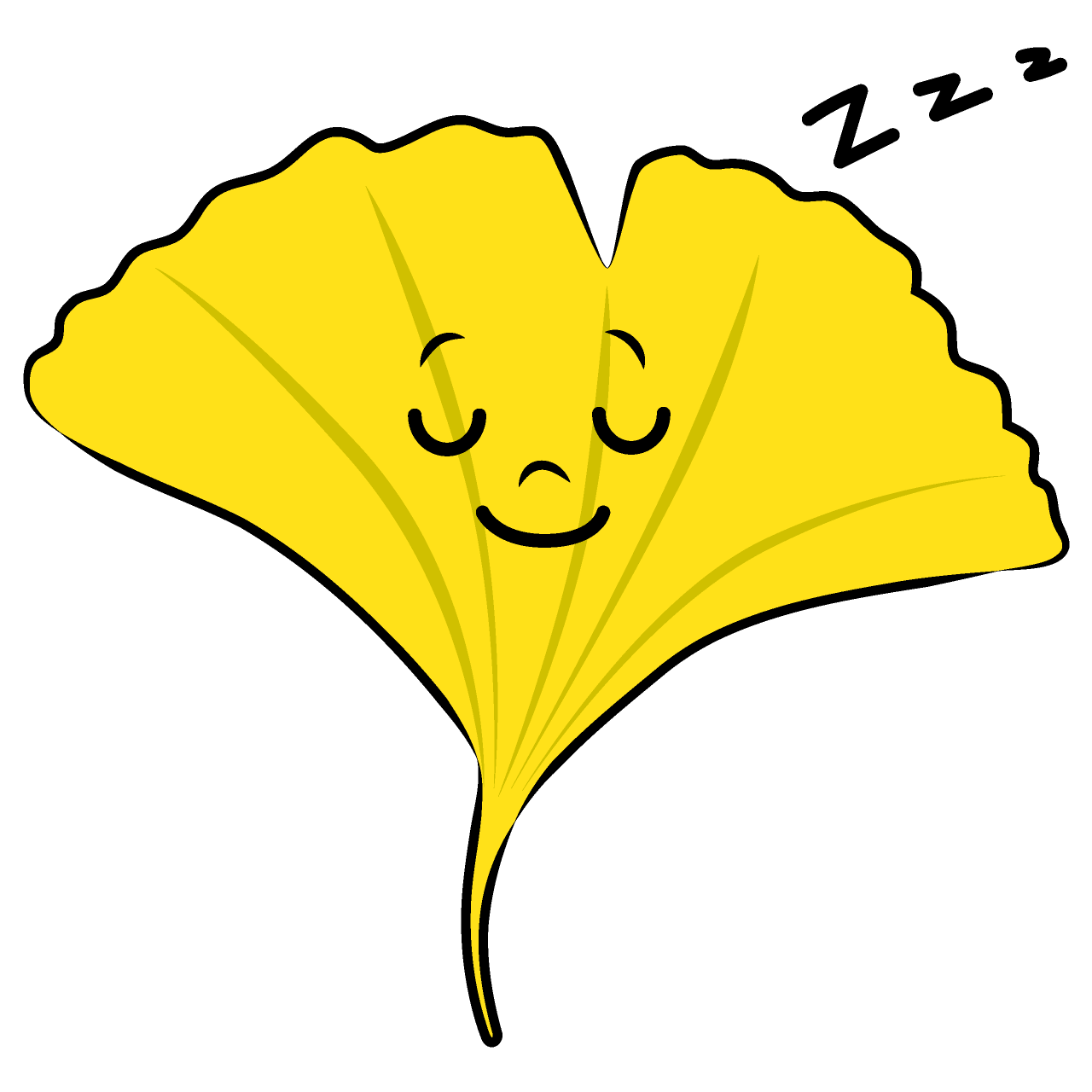 寝るイチョウ
