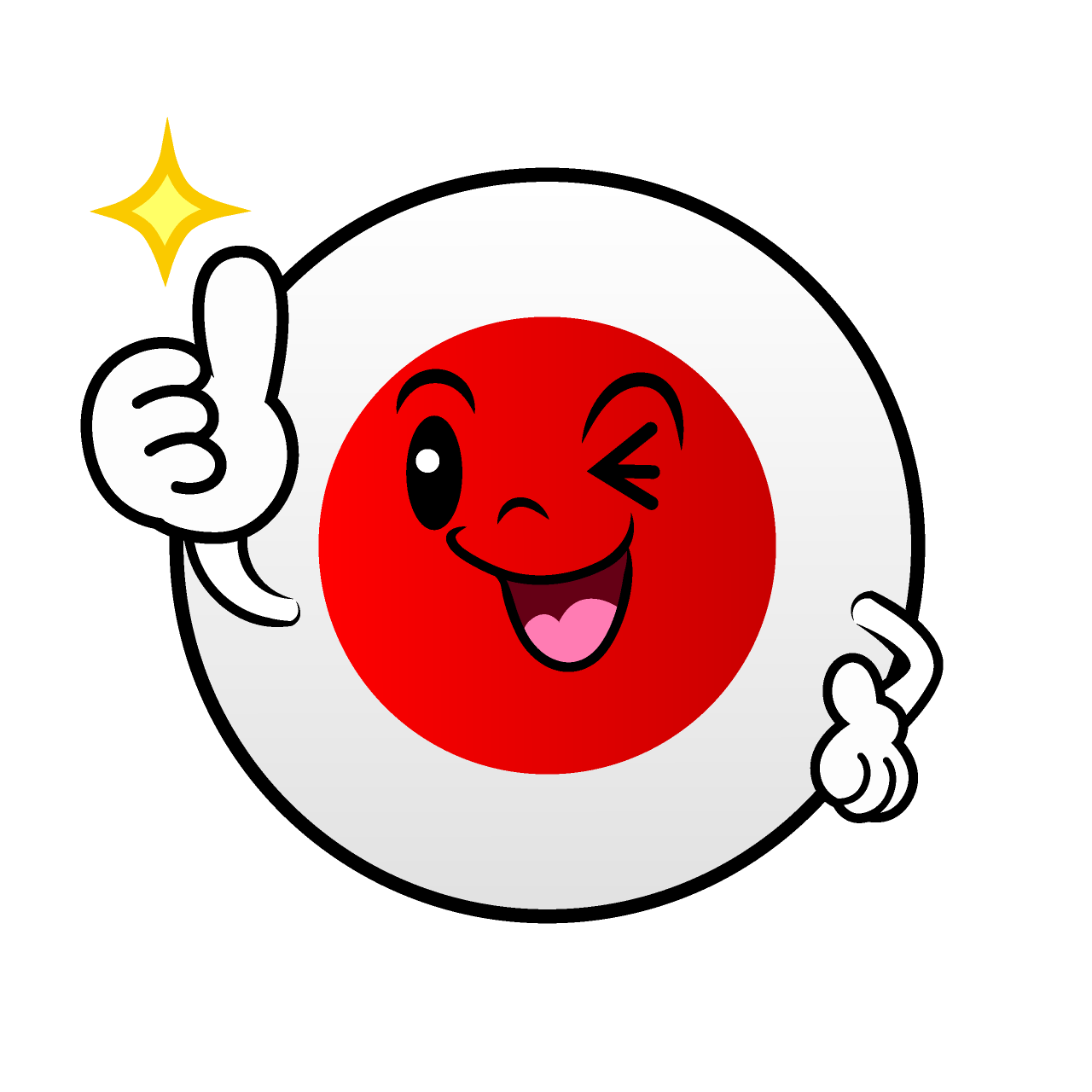 いいね！の日本国旗（丸型）