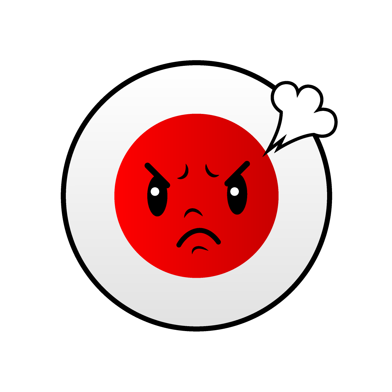 怒る日本国旗（丸型）