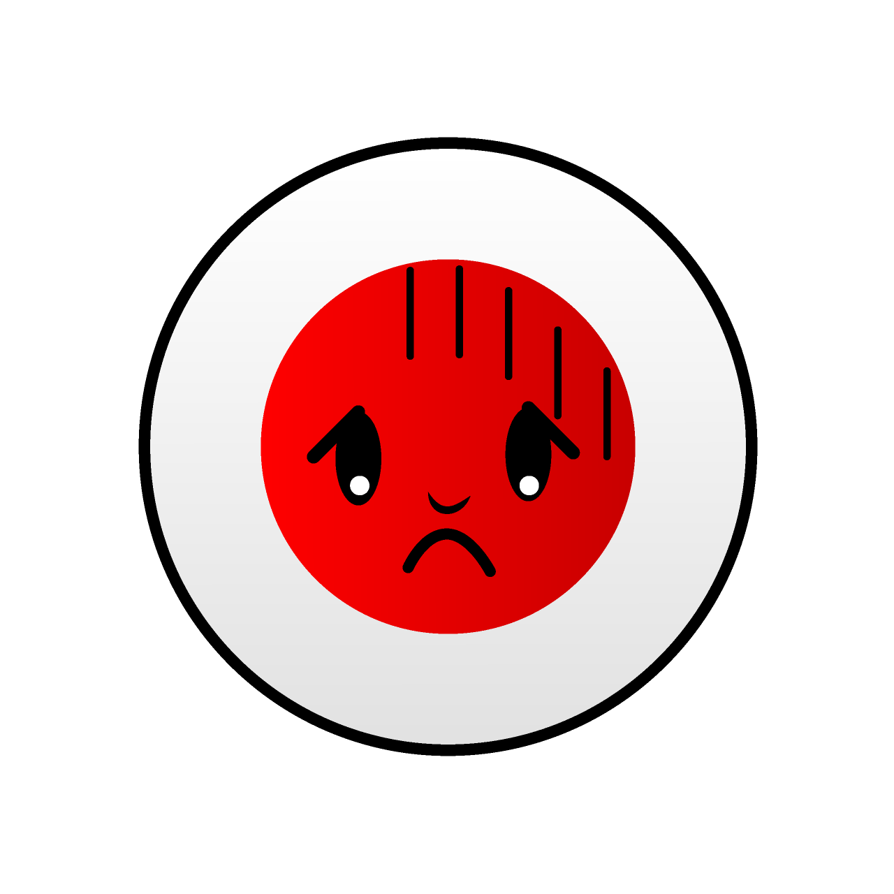 落ち込む日本国旗（丸型）