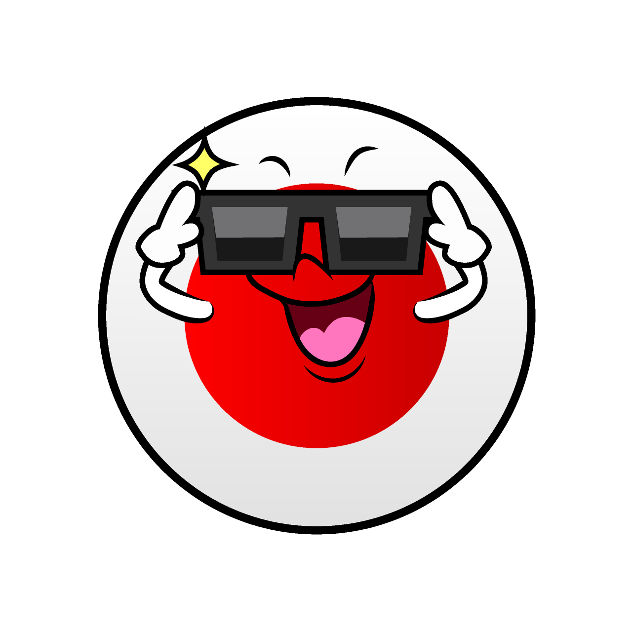 Sunglasses Japanese Flag (Round)
