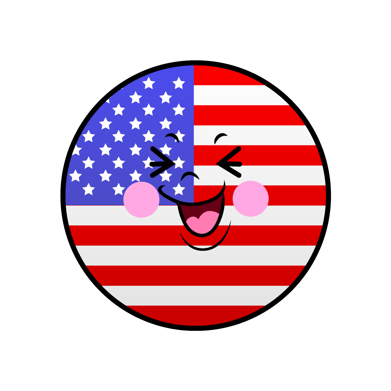 笑うアメリカ国旗（丸型）