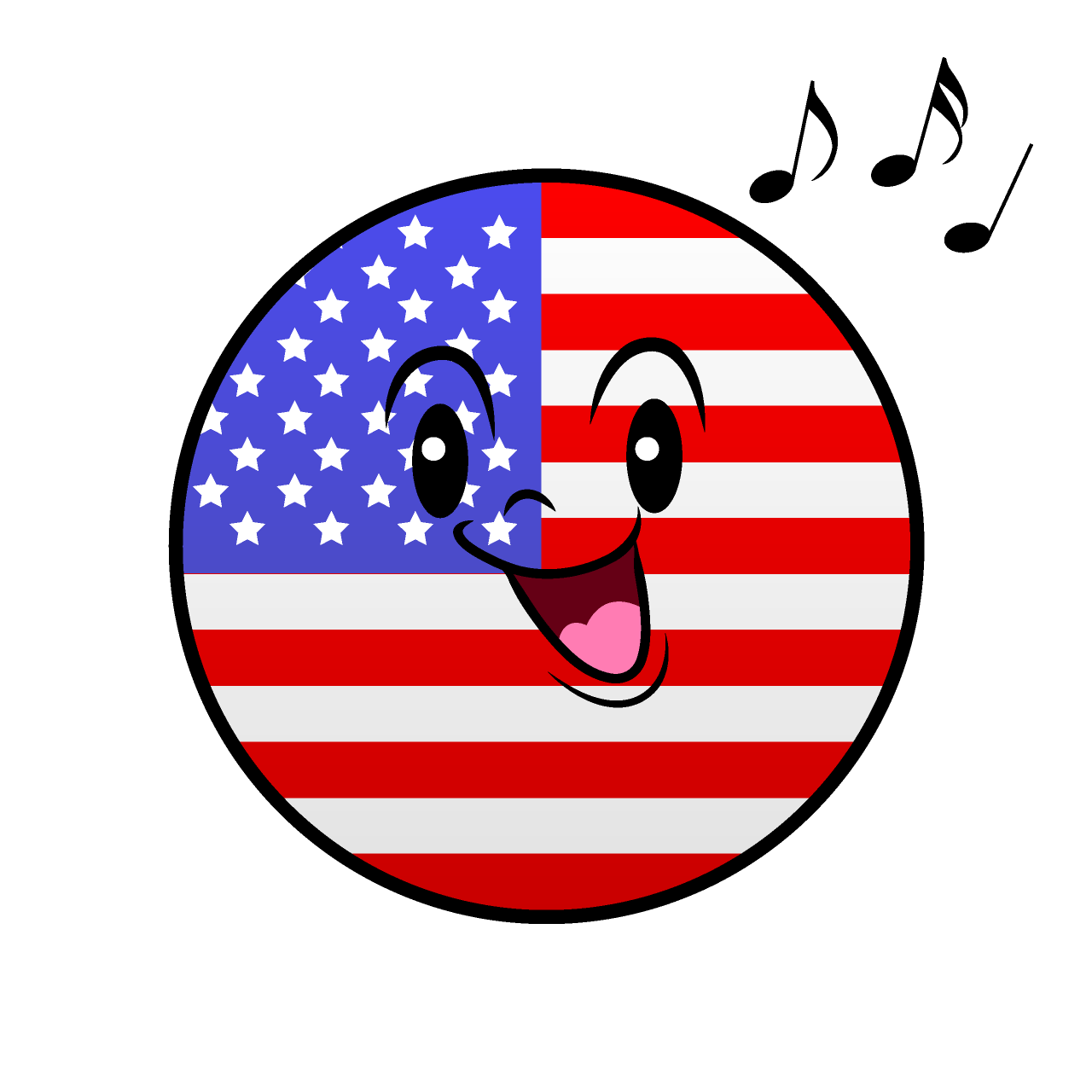 Singing American Flag (Round)