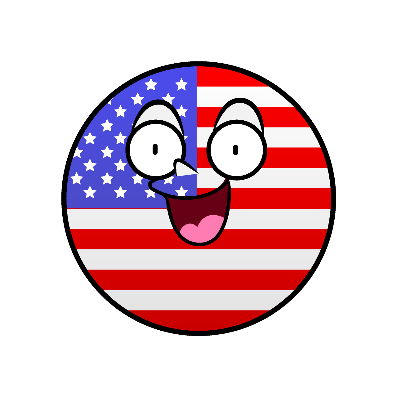 驚くアメリカ国旗（丸型）