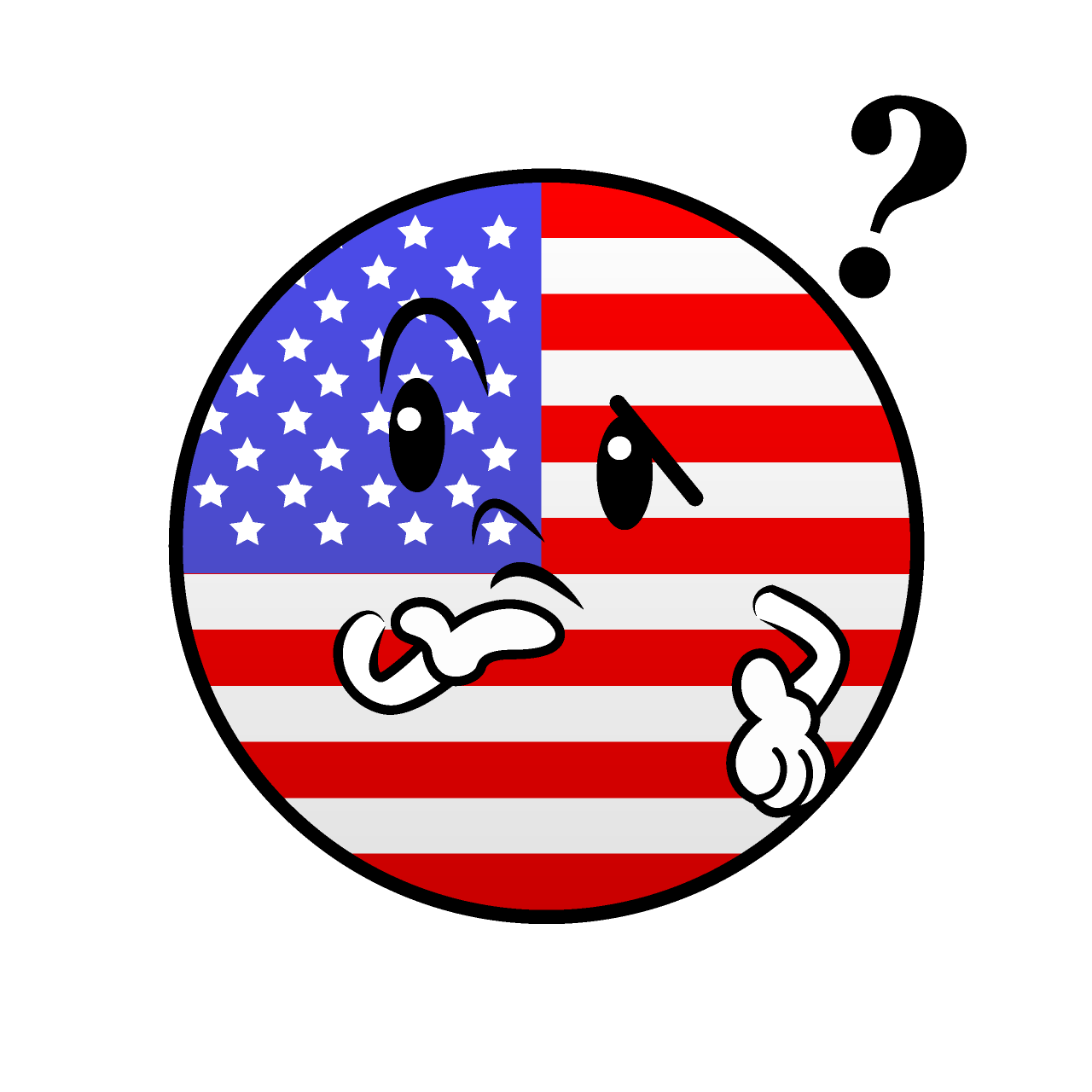 Thinking American Flag (Round)