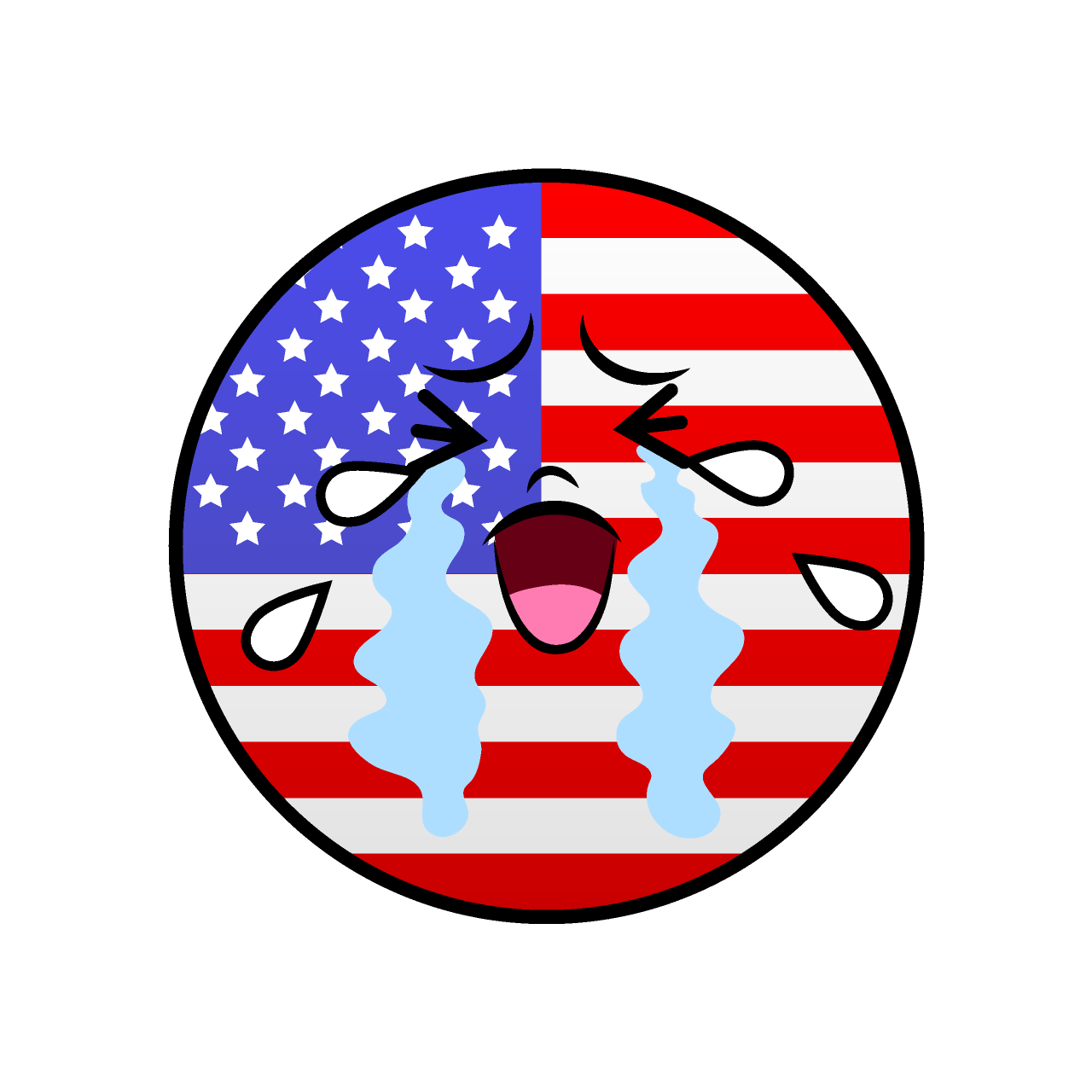 Crying American Flag (Round)