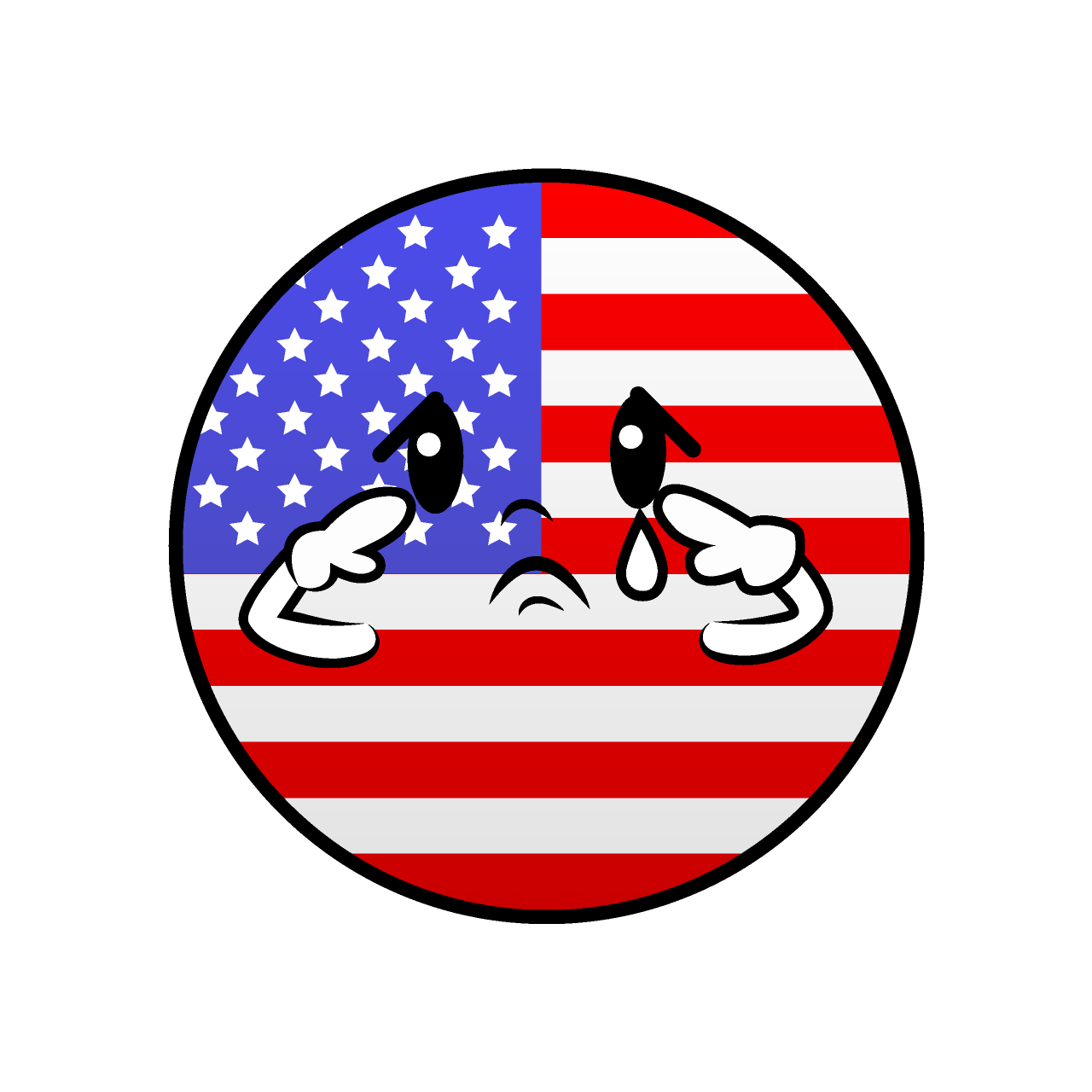 悲しいアメリカ国旗（丸型）