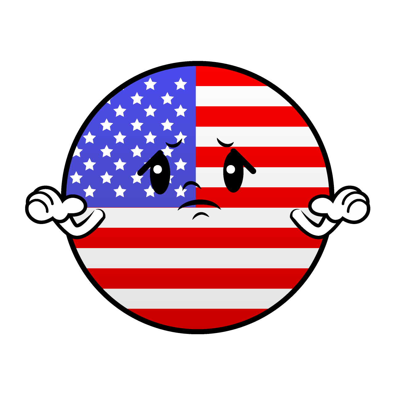 Troubled American Flag (Round)