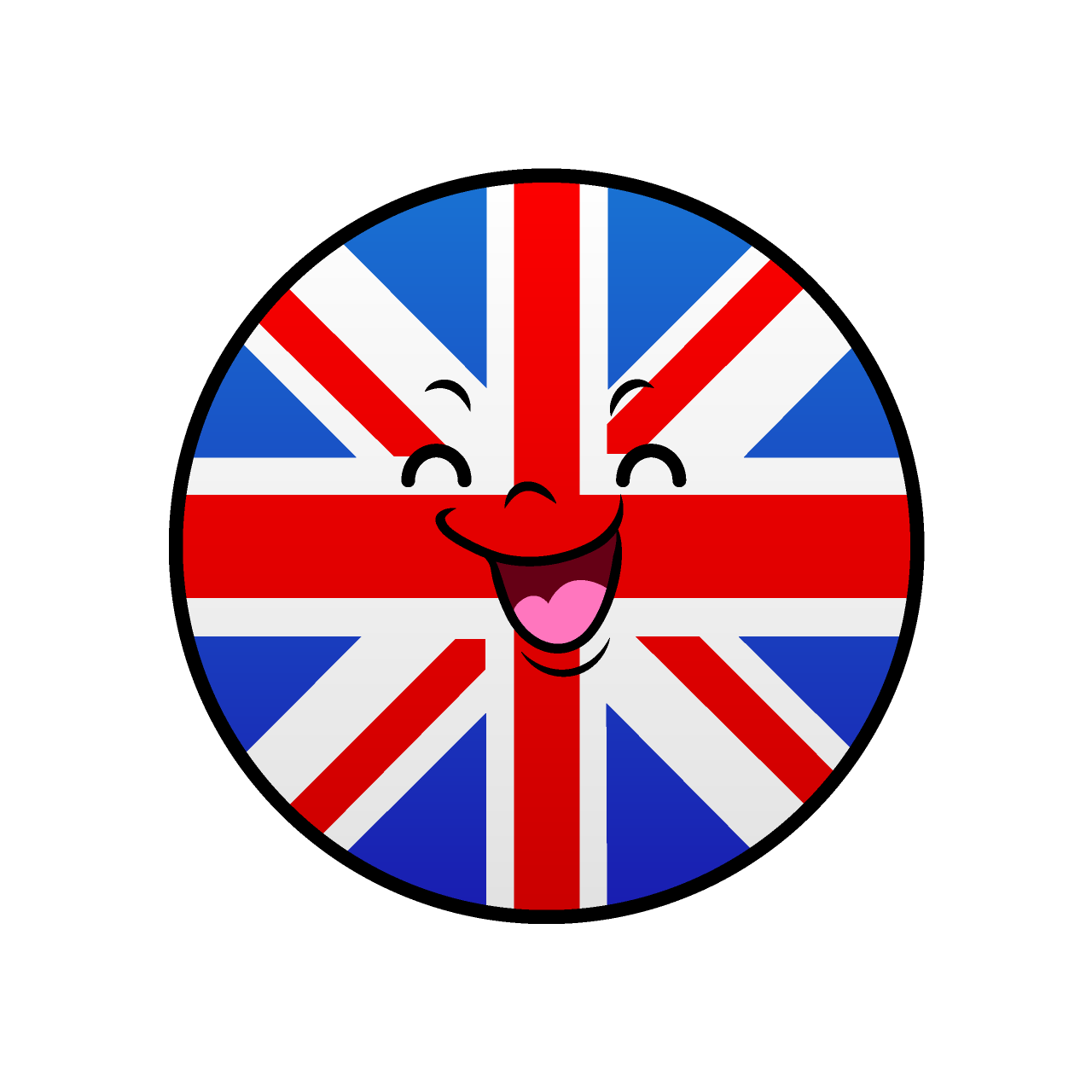 Smiling British Flag (Round)